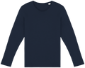 T-shirt sustentável manga comprida com aspecto lavado unissexo - Azul marinho lavado