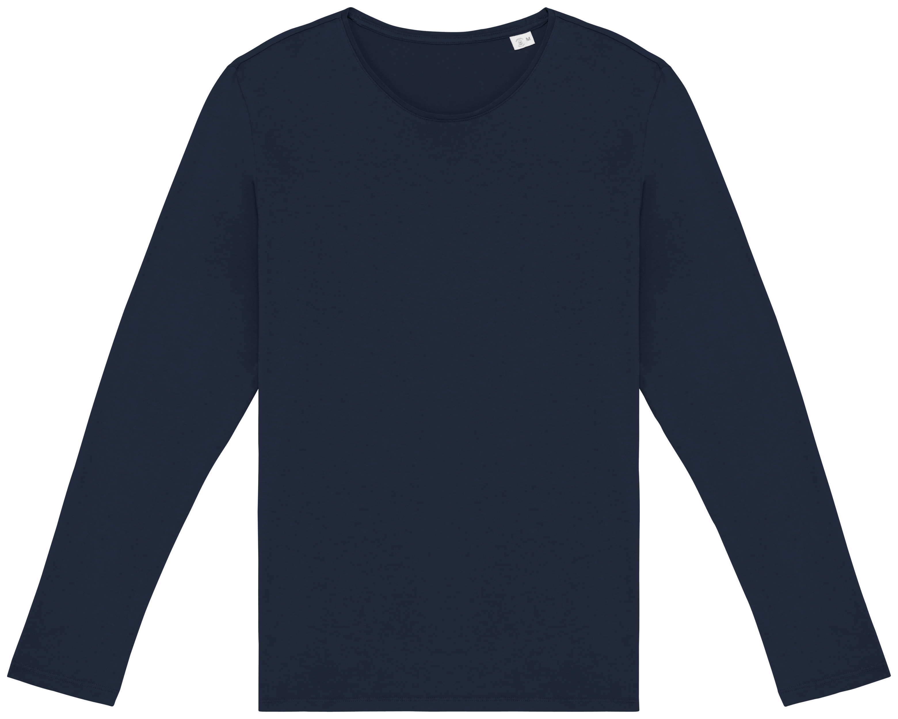 T-shirt sustentável manga comprida com aspecto lavado unissexo - Azul marinho lavado