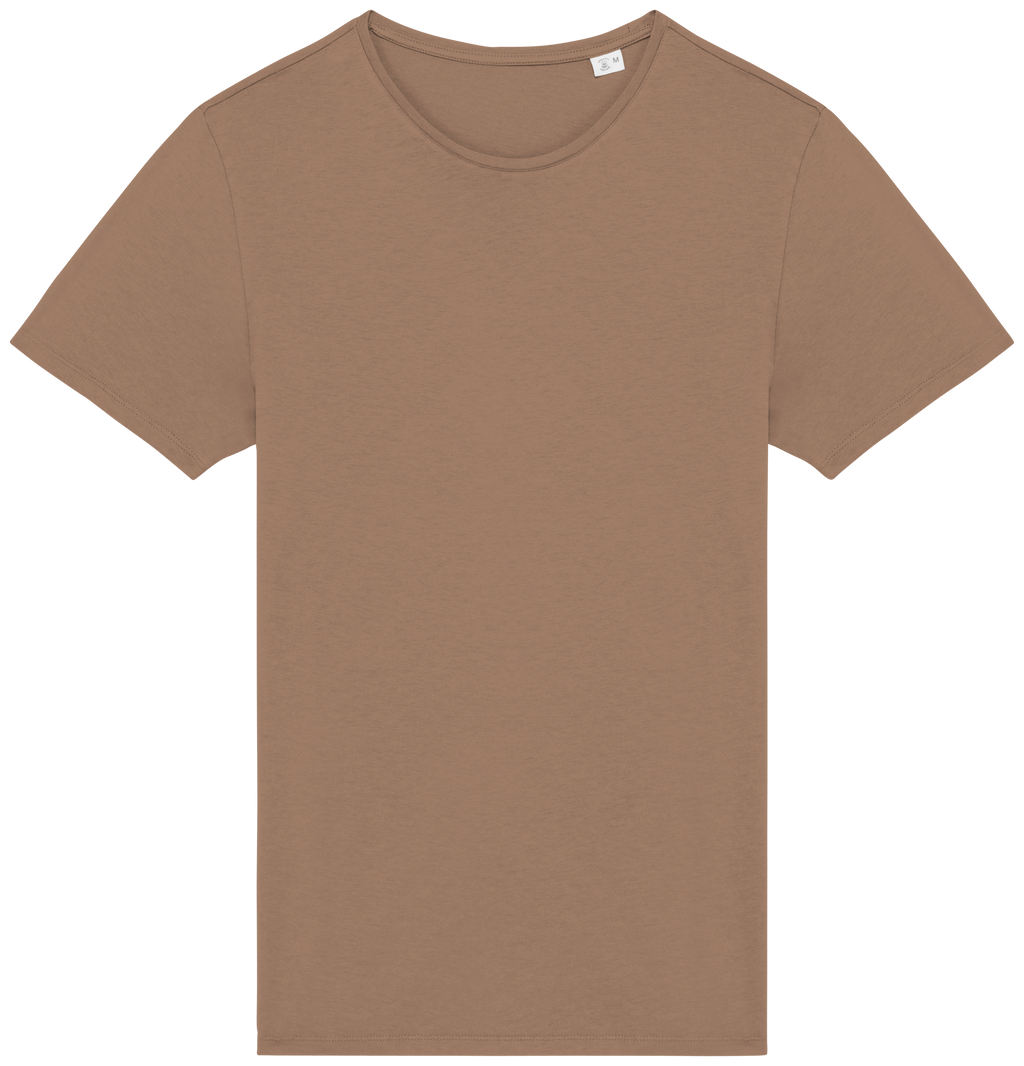 T-shirt sustentável com aspecto lavado unissexo - Creme café lavado