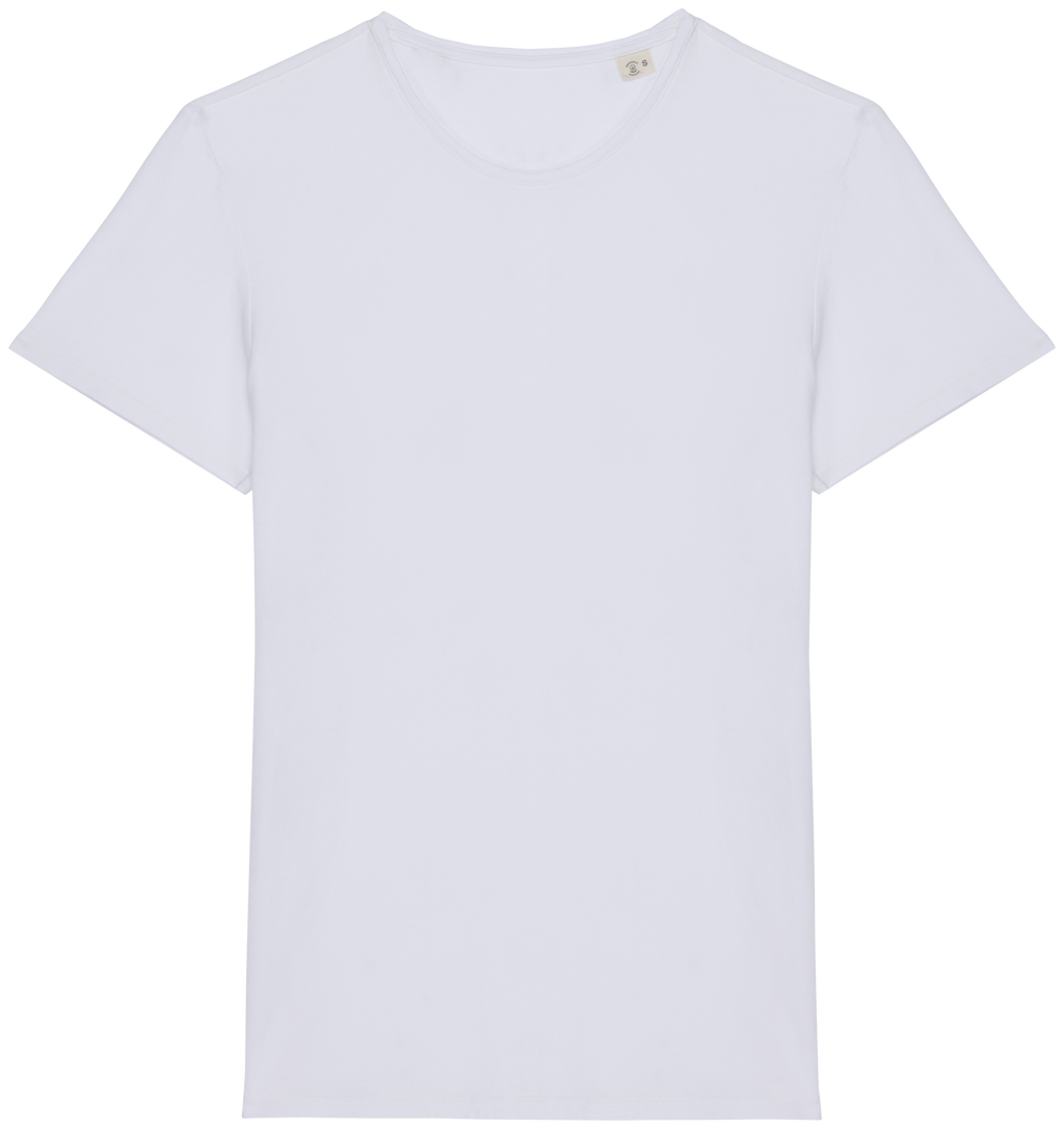T-shirt sustentável com aspecto lavado unissexo - Branco lavado