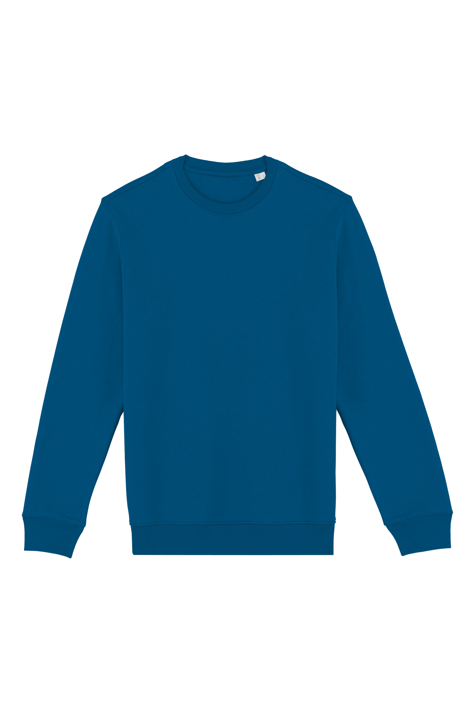 Sweatshirt sustentável decote redondo unissexo - Azul safira