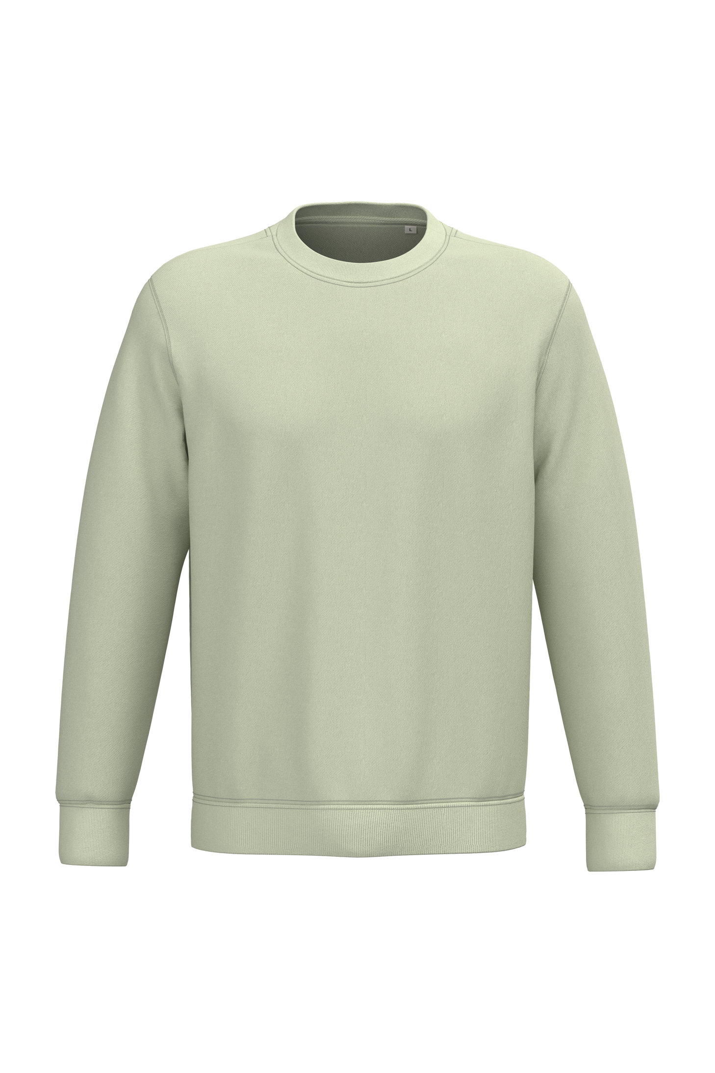Sweatshirt sustentável decote redondo unissexo - Verde celadon