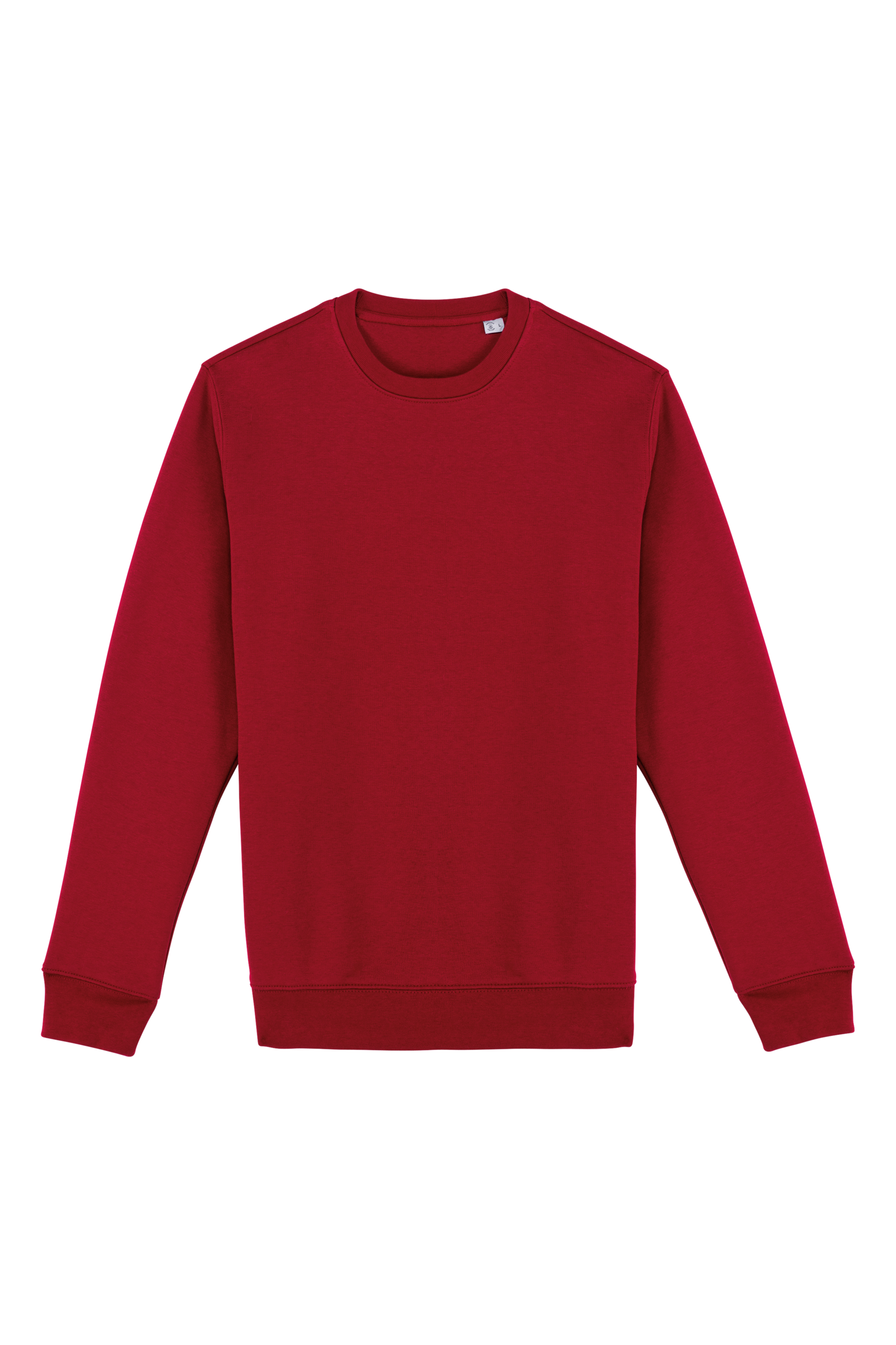 Sweatshirt sustentável decote redondo unissexo - Vermelho hibisco