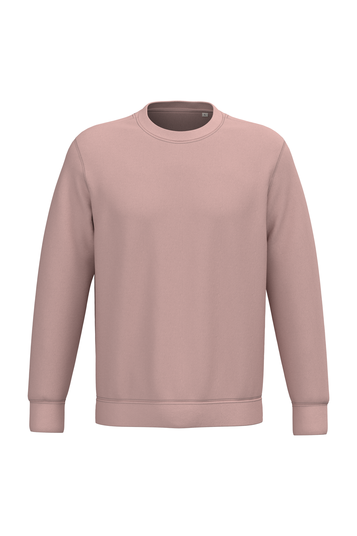 Sweatshirt sustentável decote redondo unissexo - Rosa pétala