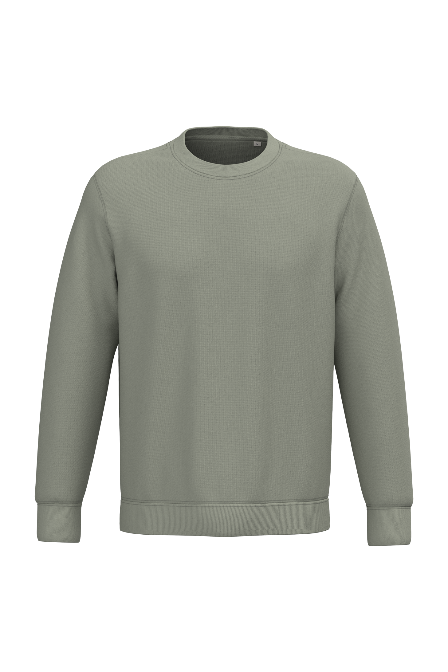 Sweatshirt sustentável decote redondo unissexo - Verde amêndoa