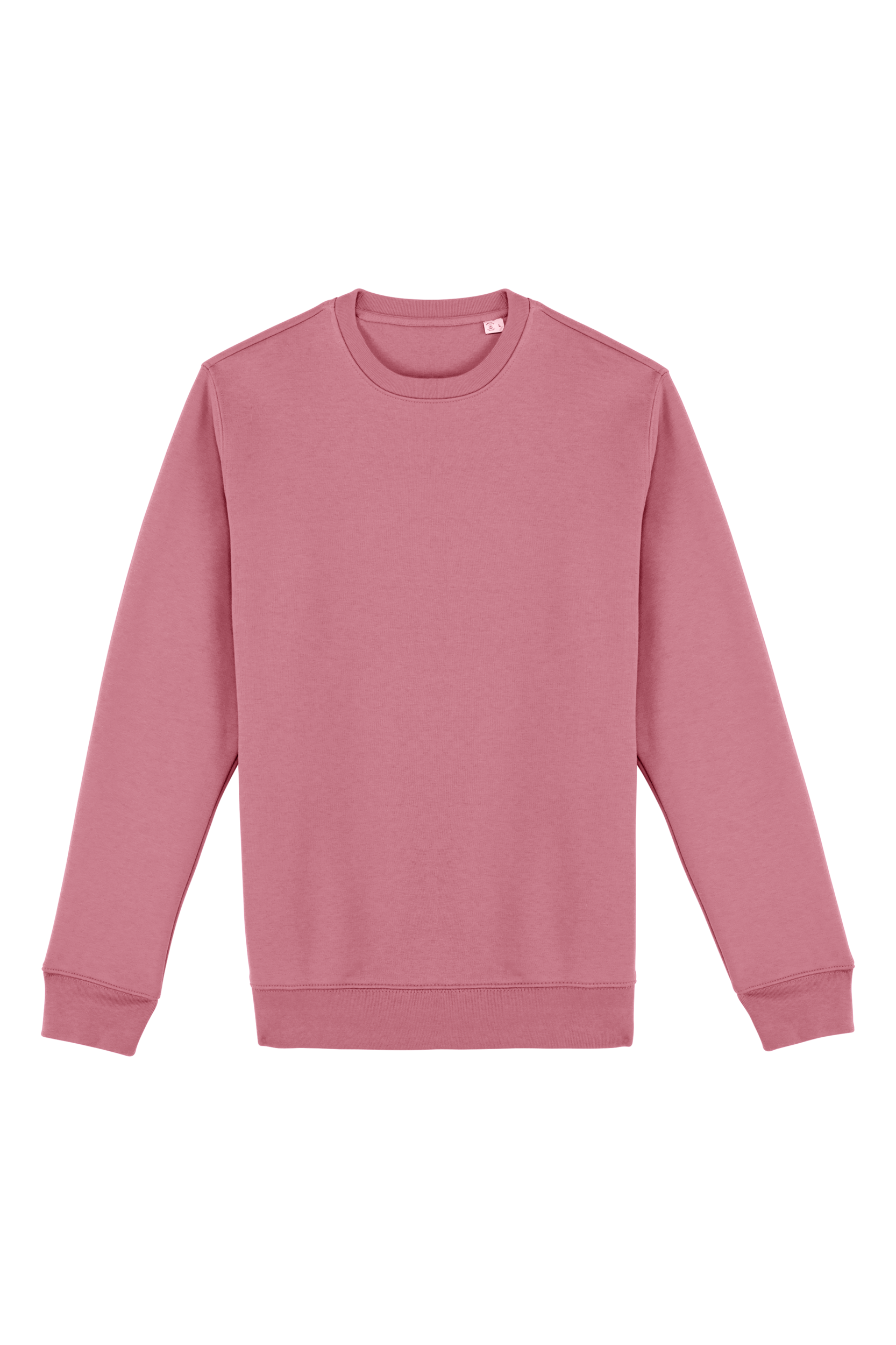 Sweatshirt sustentável decote redondo unissexo - Rosa antigo