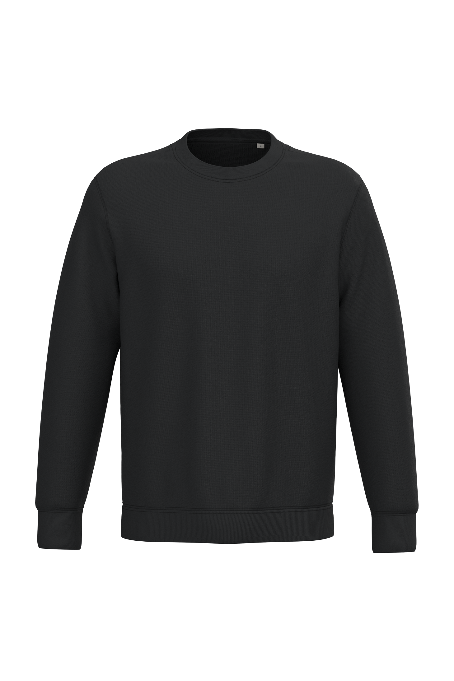 Sweatshirt sustentável decote redondo unissexo - Preto
