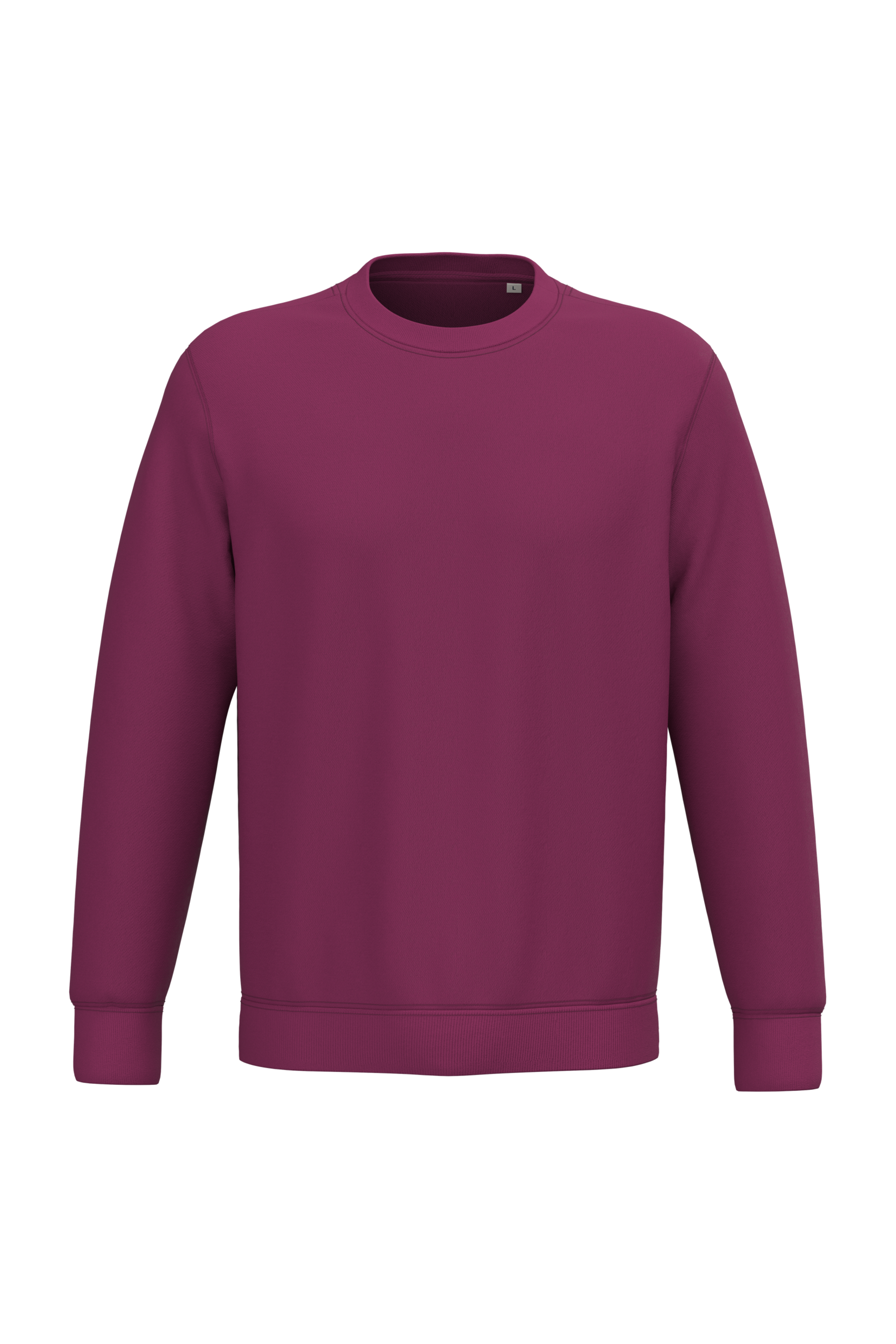 Sweatshirt sustentável decote redondo unissexo - Roxo cereja