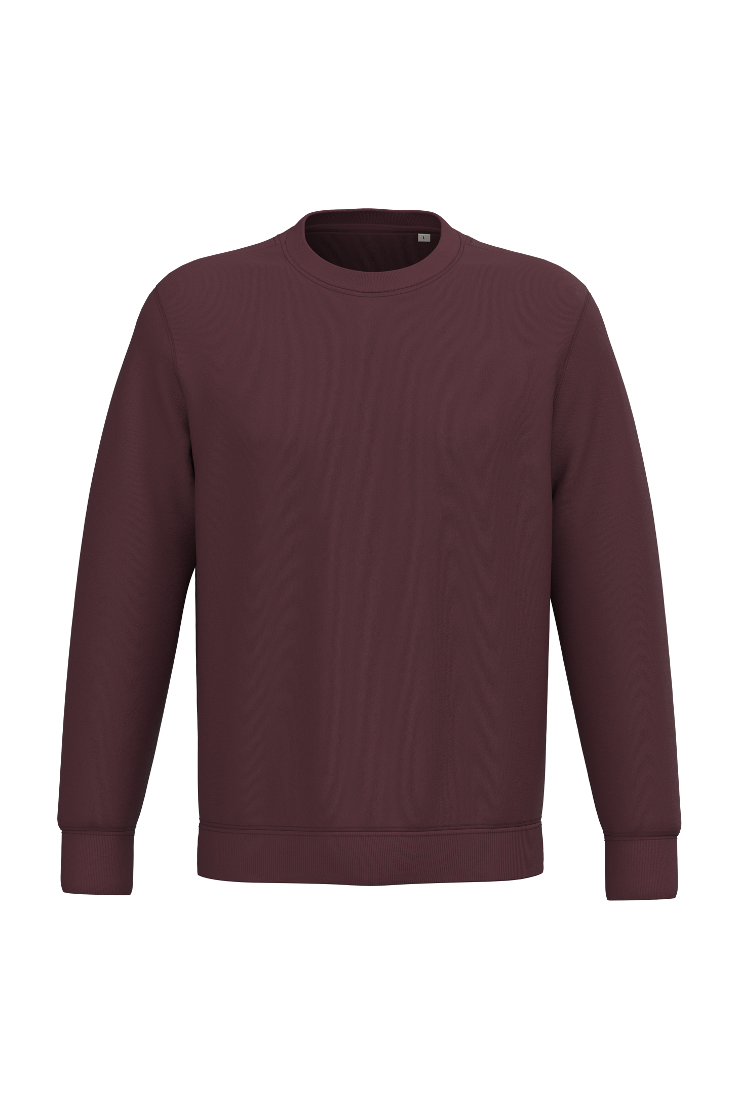 Sweatshirt sustentável decote redondo unissexo - Cereja escura