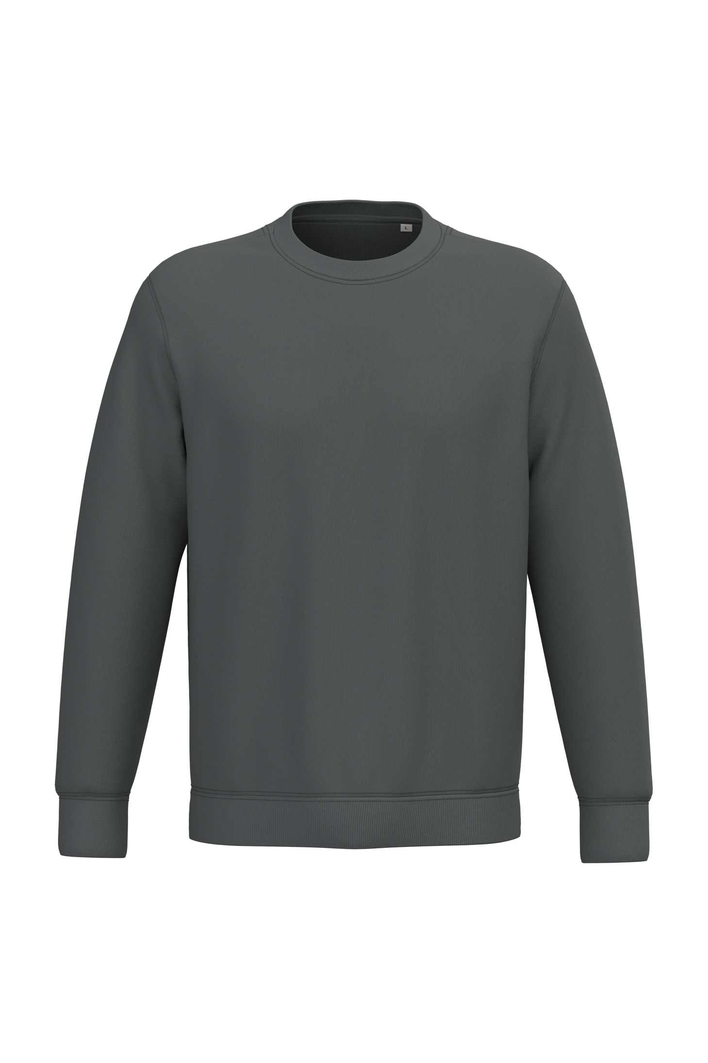 Sweatshirt sustentável decote redondo unissexo - Cinzento ferro