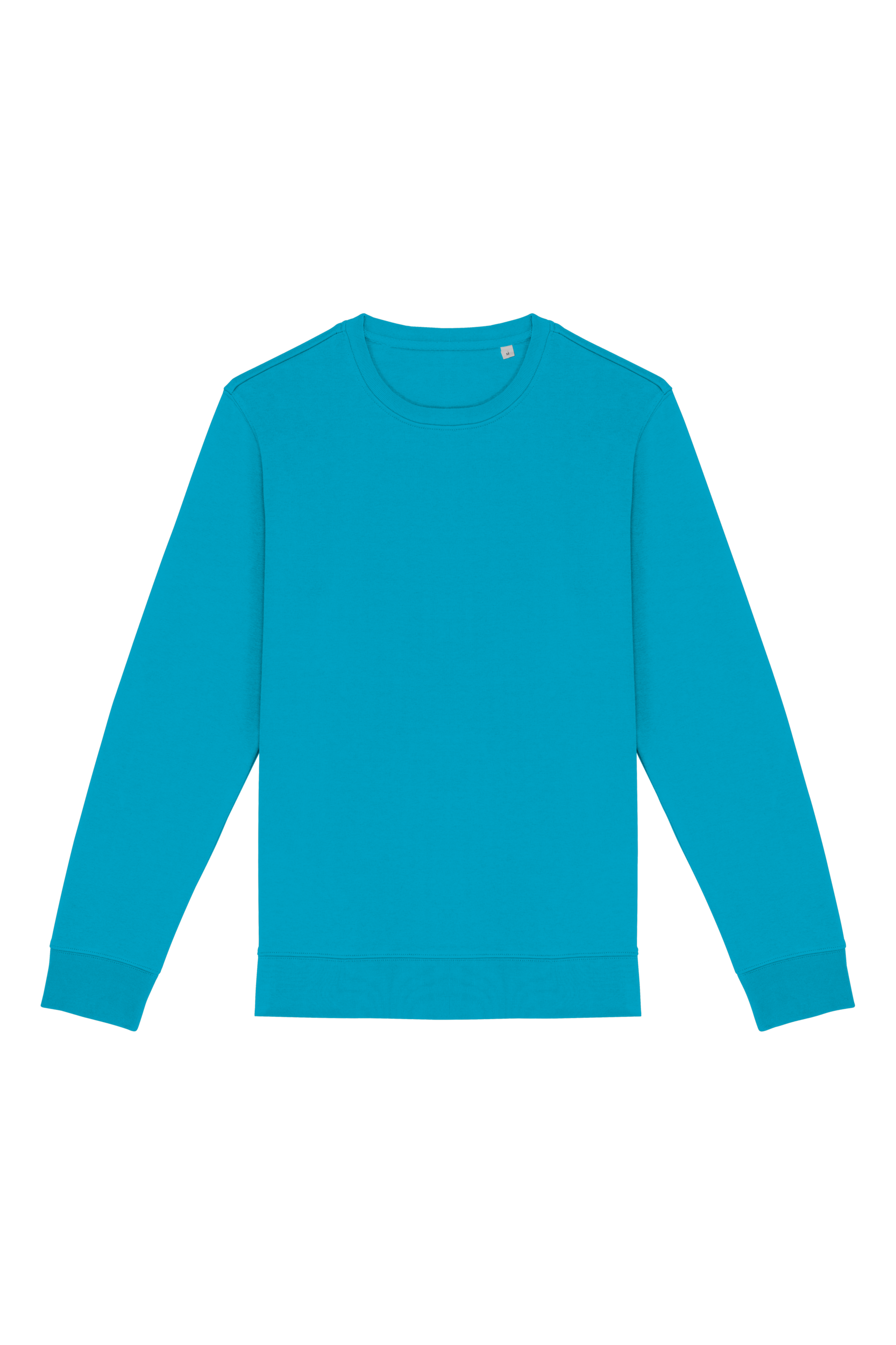 Sweatshirt sustentável decote redondo unissexo - Turquesa clara