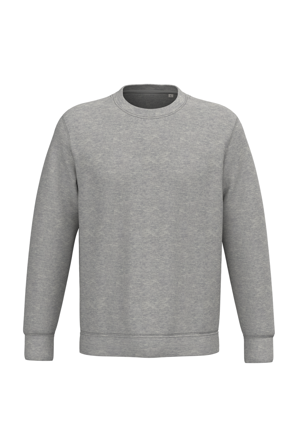 Sweatshirt sustentável decote redondo unissexo - Cinzento lua mesclado