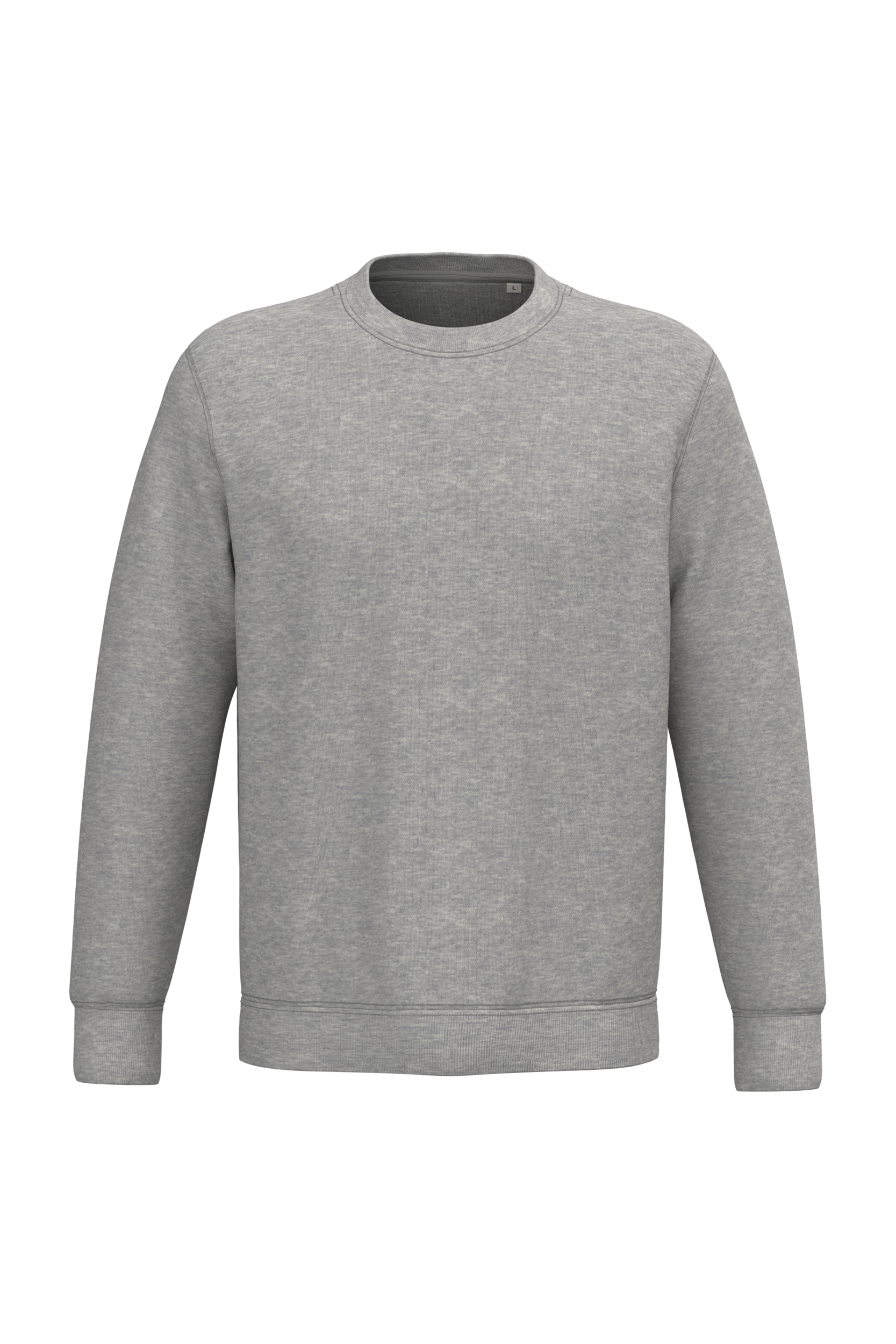 Sweatshirt sustentável decote redondo unissexo - Cinzento lua mesclado