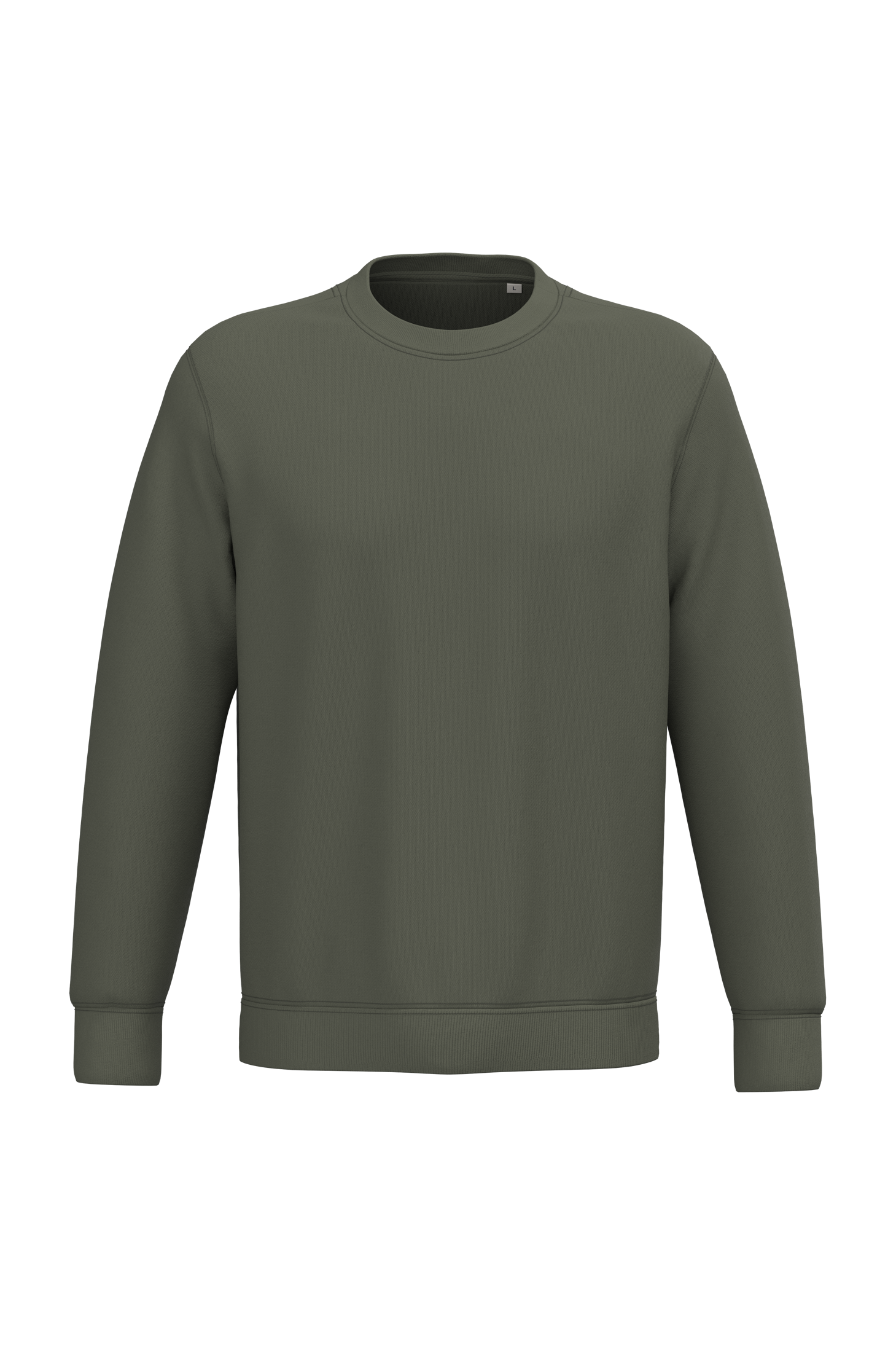 Sweatshirt sustentável decote redondo unissexo - Caqui orgânico