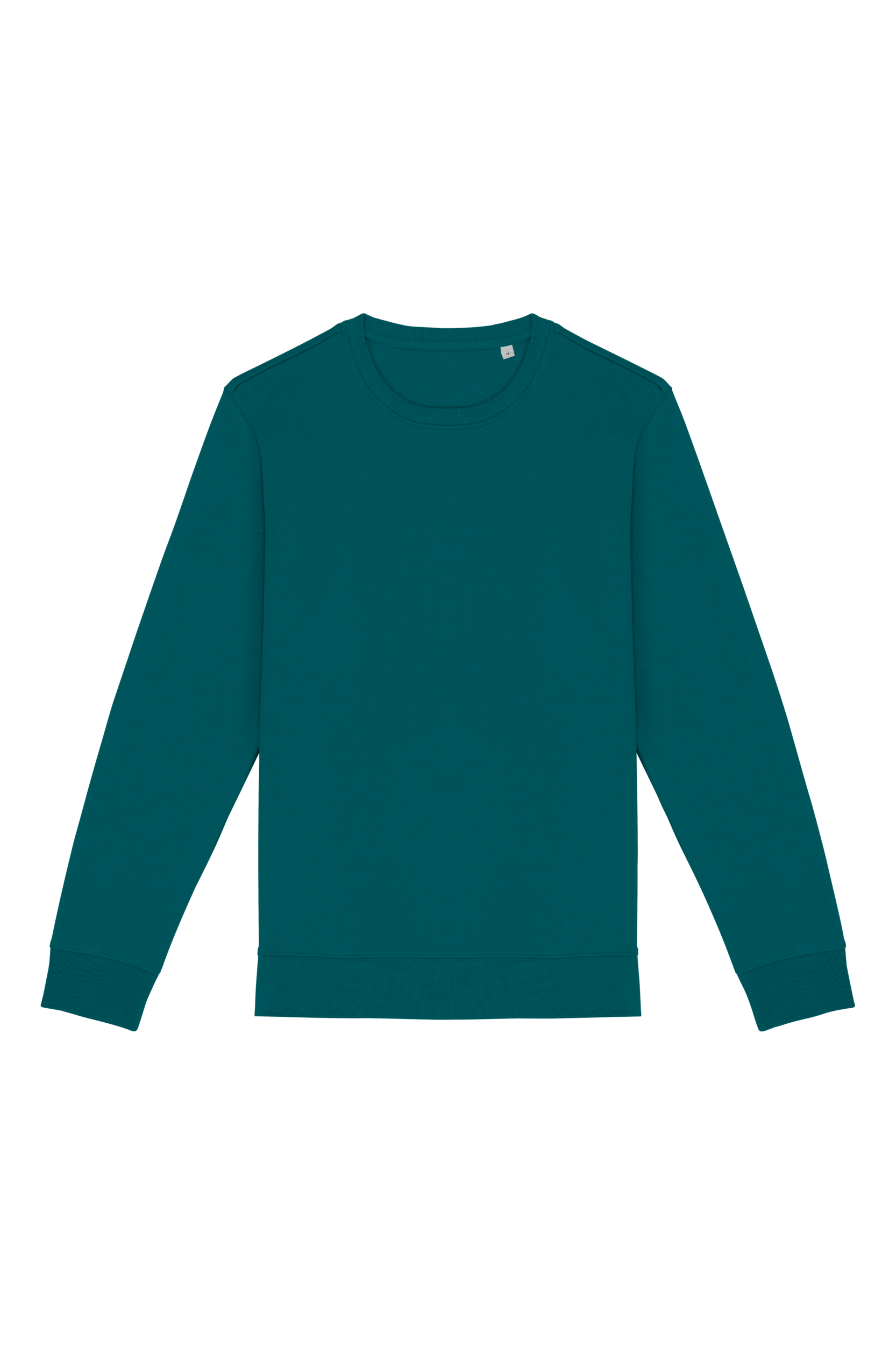 Sweatshirt sustentável decote redondo unissexo - Verde pavão
