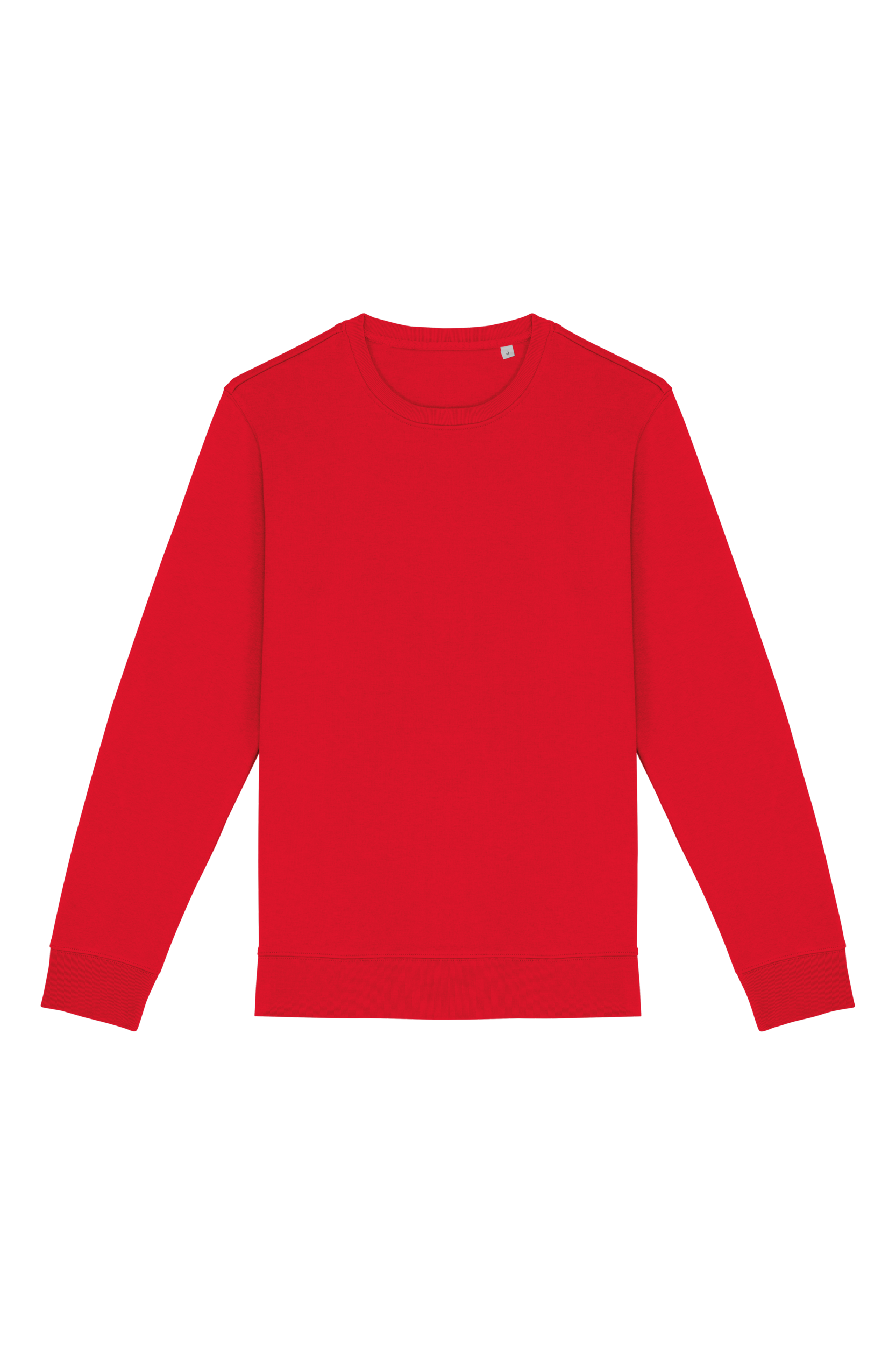 Sweatshirt sustentável decote redondo unissexo - Vermelho papoila