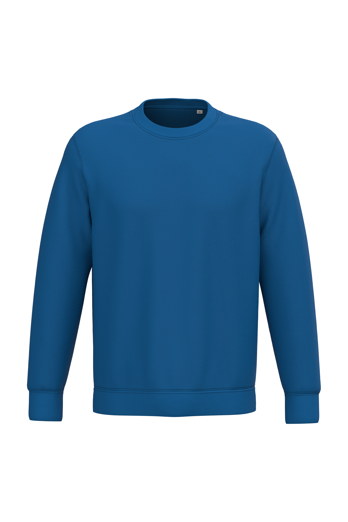 Sweatshirt sustentável decote redondo unissexo - Azul mar
