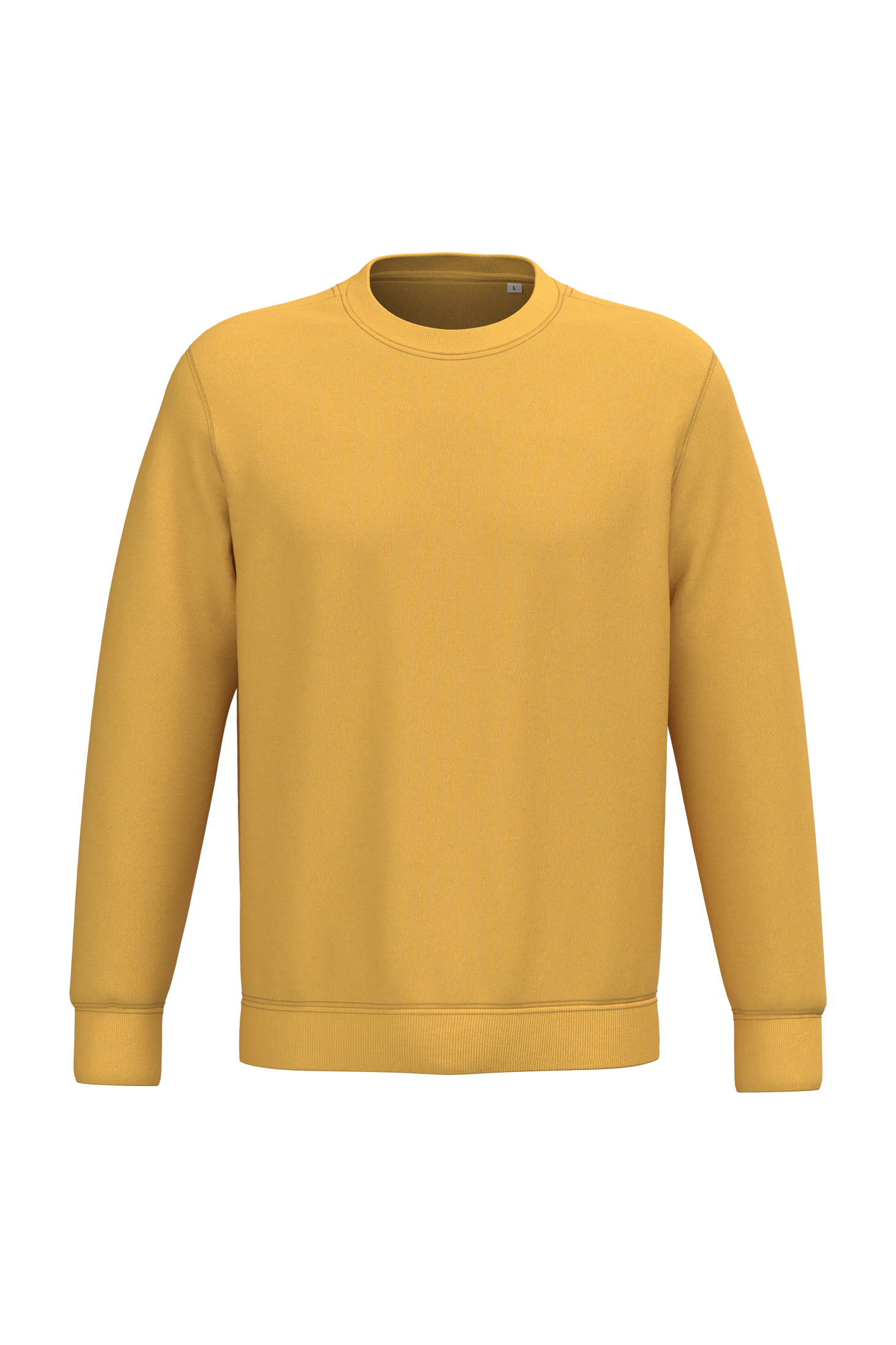 Sweatshirt sustentável decote redondo unissexo - Amarelo sol