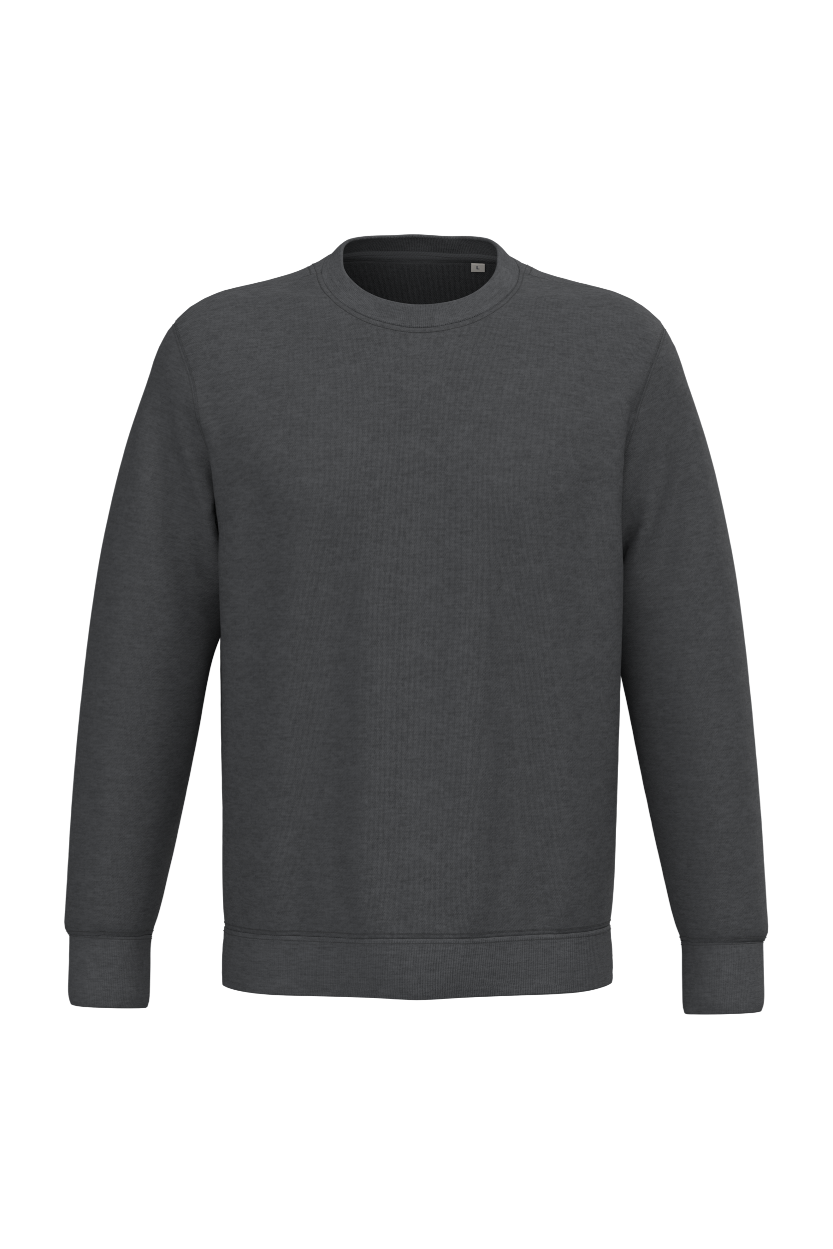 Sweatshirt sustentável decote redondo unissexo - Cinzento vulcão mesclado