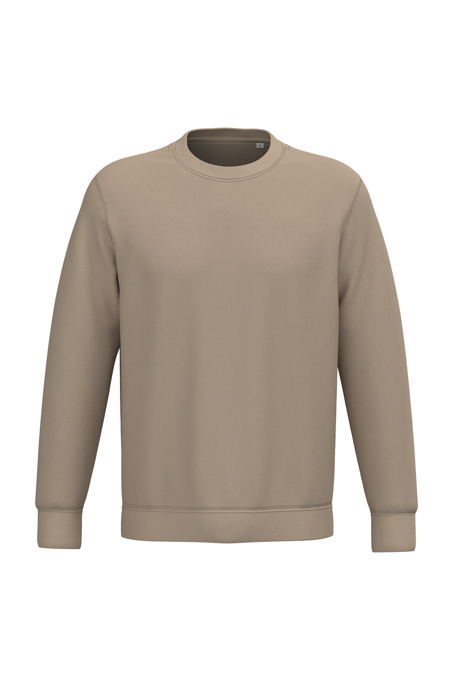 Sweatshirt sustentável decote redondo unissexo - Areia molhada