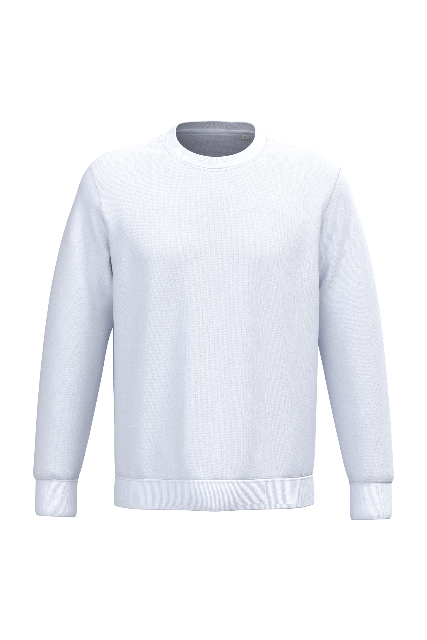 Sweatshirt sustentável decote redondo unissexo - Branco