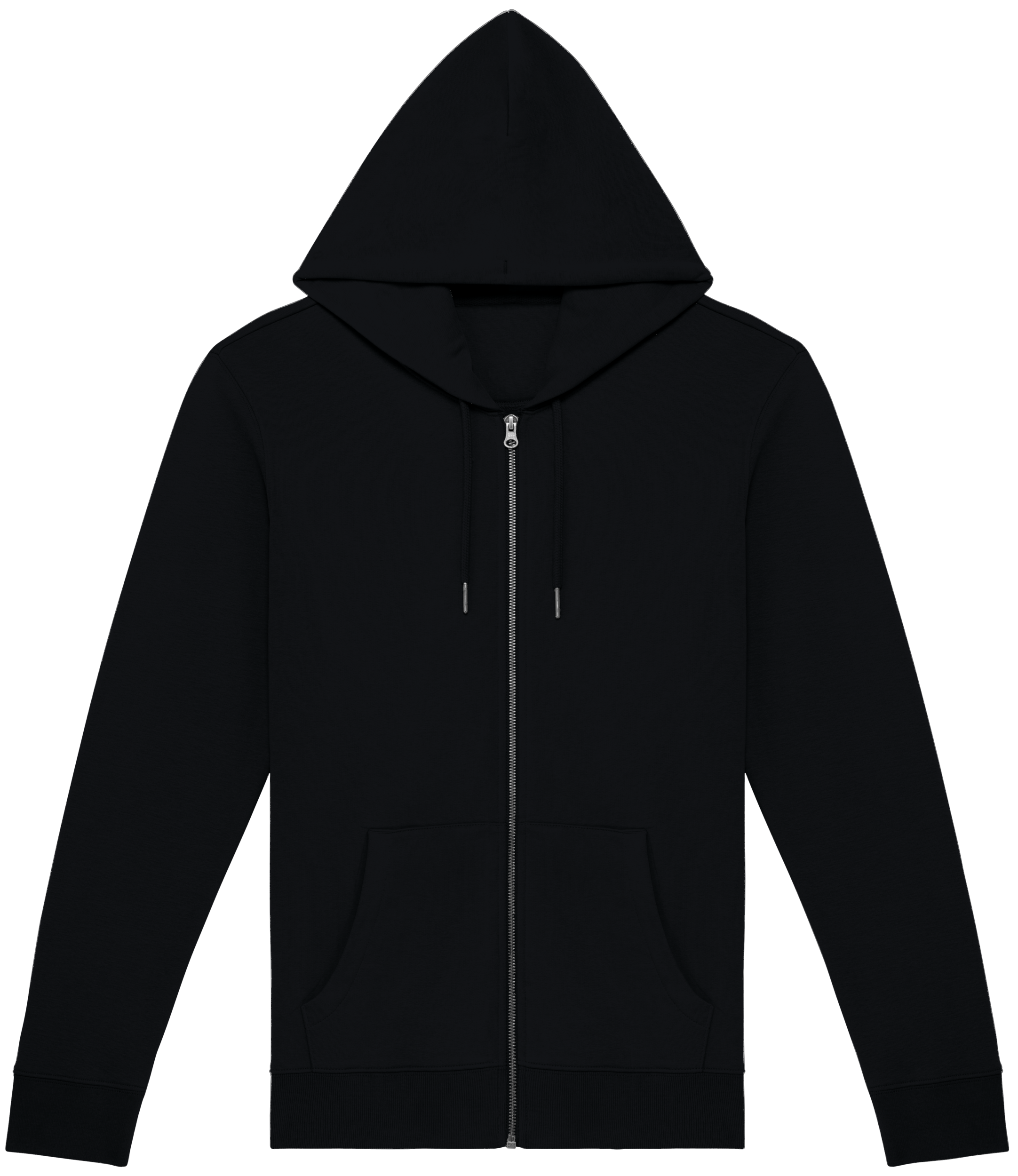 Sweatshirt sustentável com fecho e capuz unissexo - Preto
