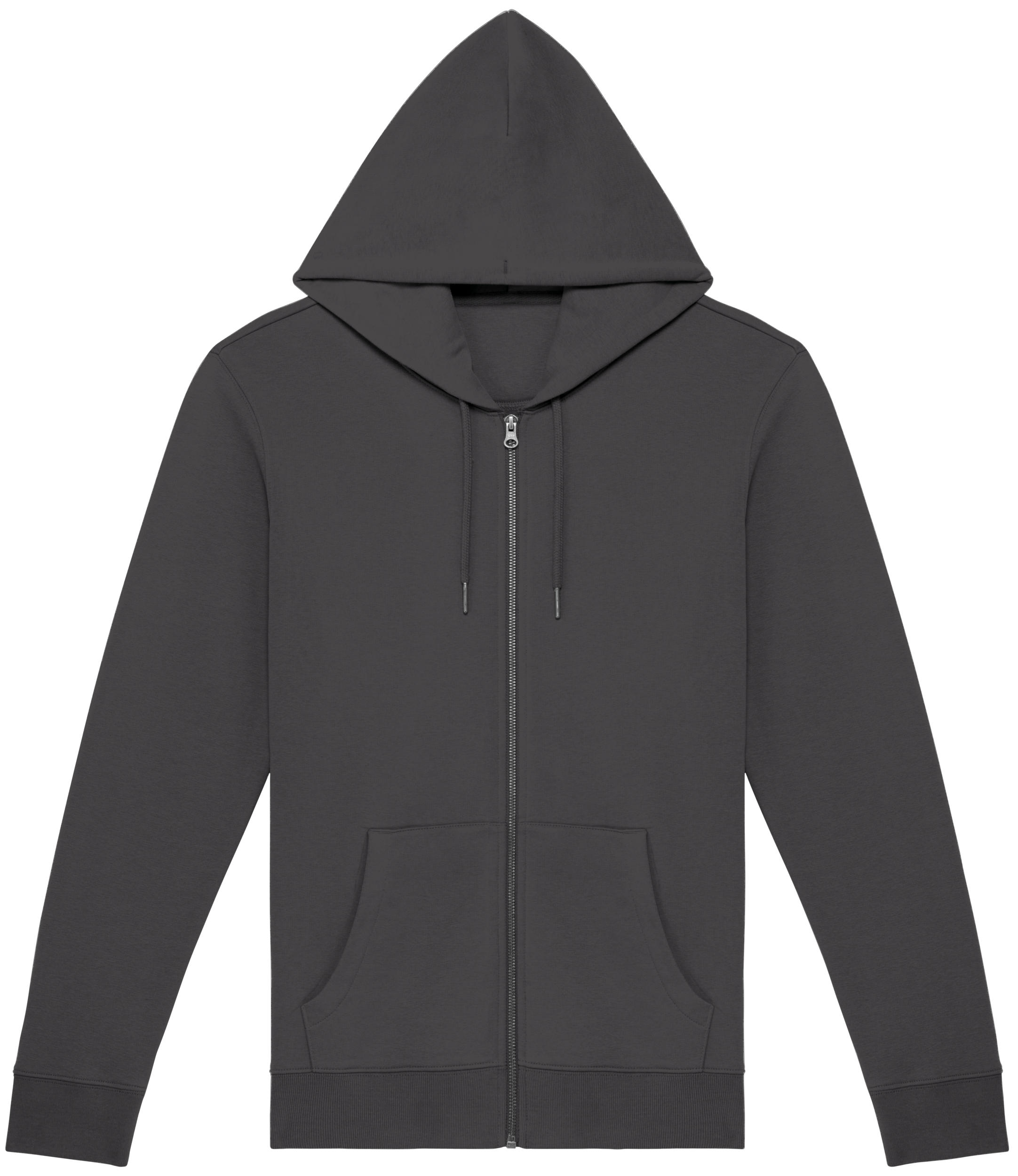 Sweatshirt sustentável com fecho e capuz unissexo - Cinzento ferro