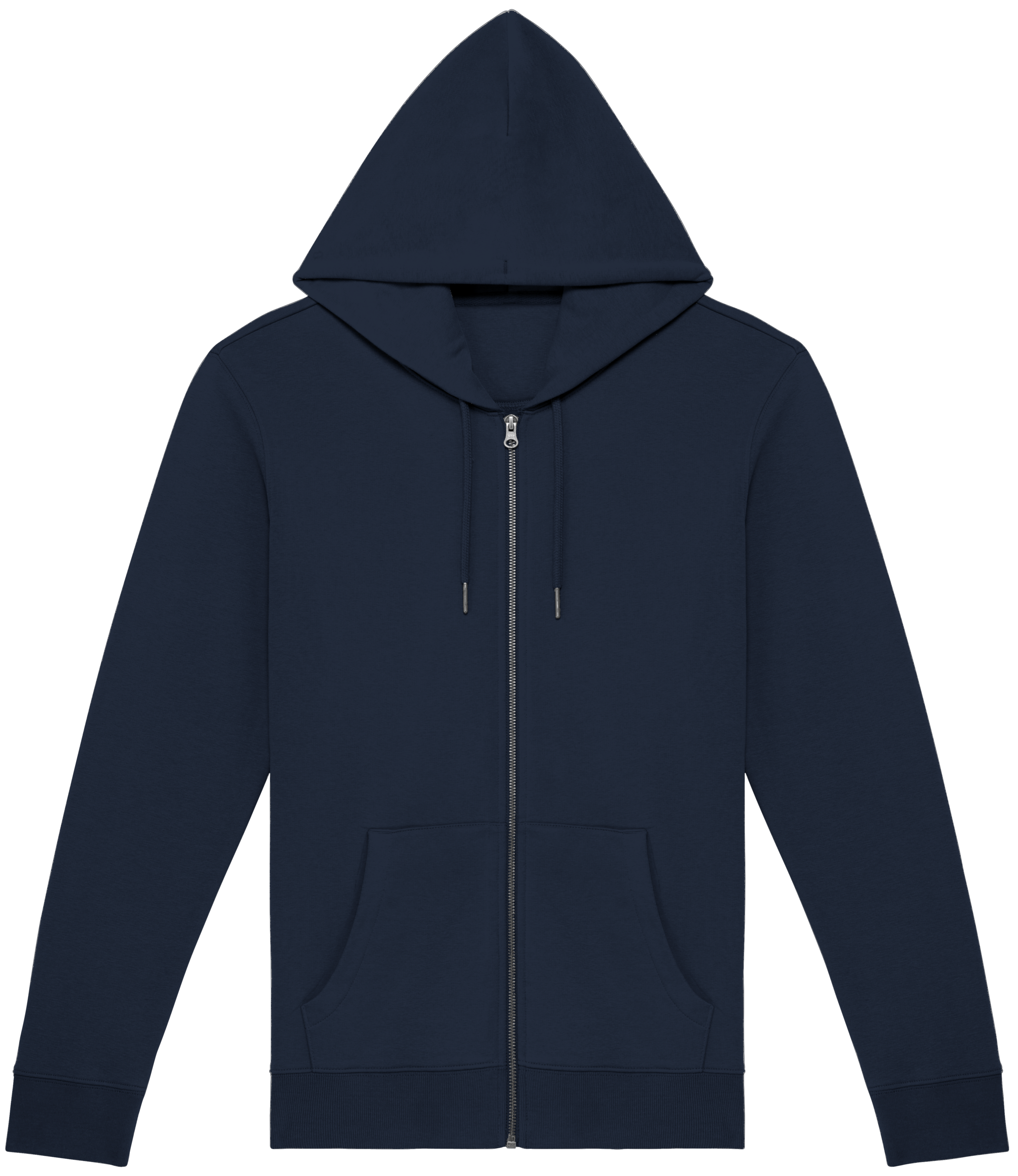 Sweatshirt sustentável com fecho e capuz unissexo - Azul marinho