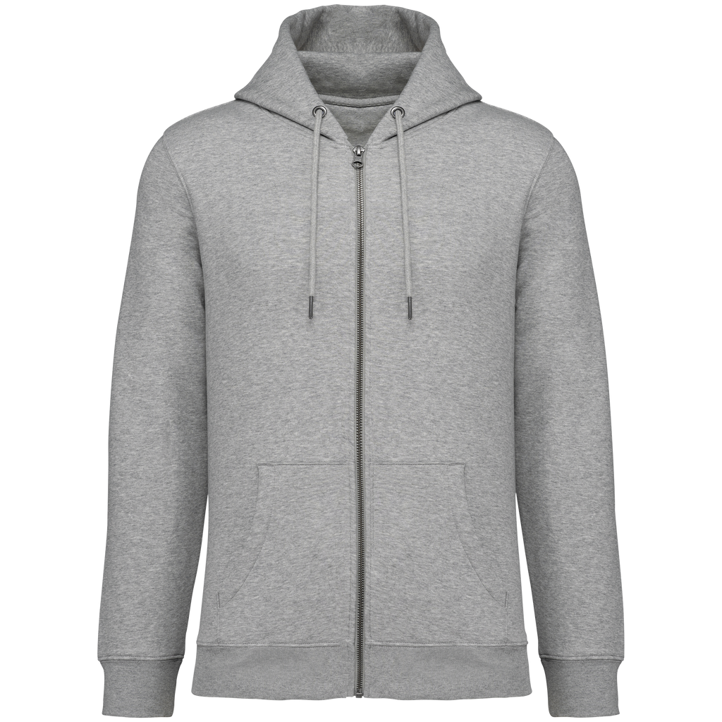 Sweatshirt sustentável com fecho e capuz unissexo - Cinzento lua mesclado