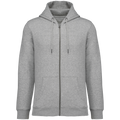 Sweatshirt sustentável com fecho e capuz unissexo - Cinzento lua mesclado