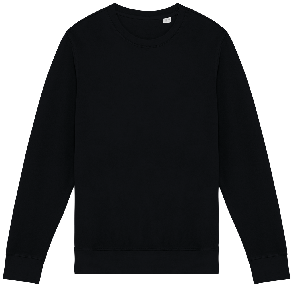 Sweatshirt sustentável decote redondo French Terry unissexo - Preto lavado