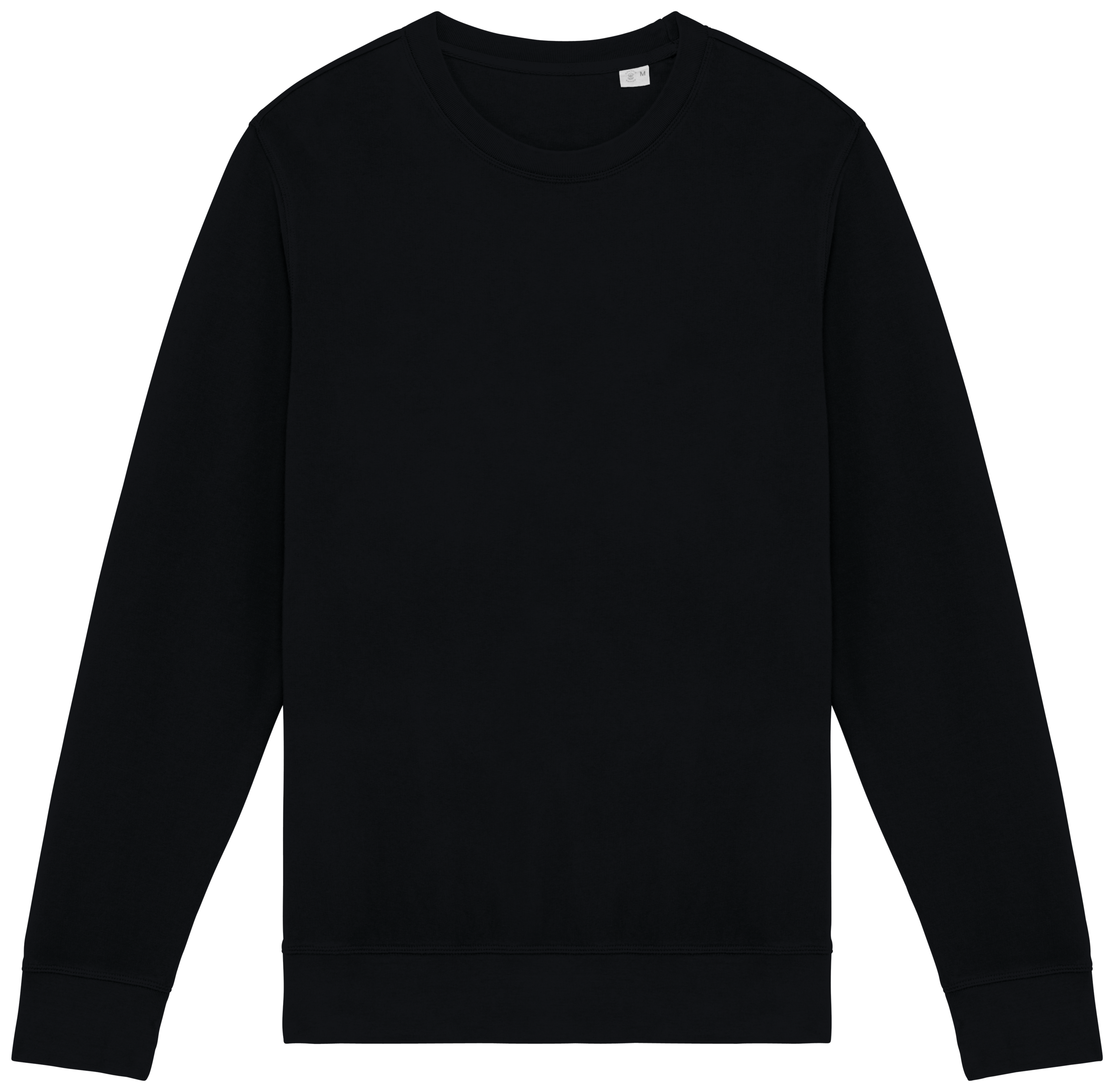 Sweatshirt sustentável decote redondo French Terry unissexo - Preto lavado