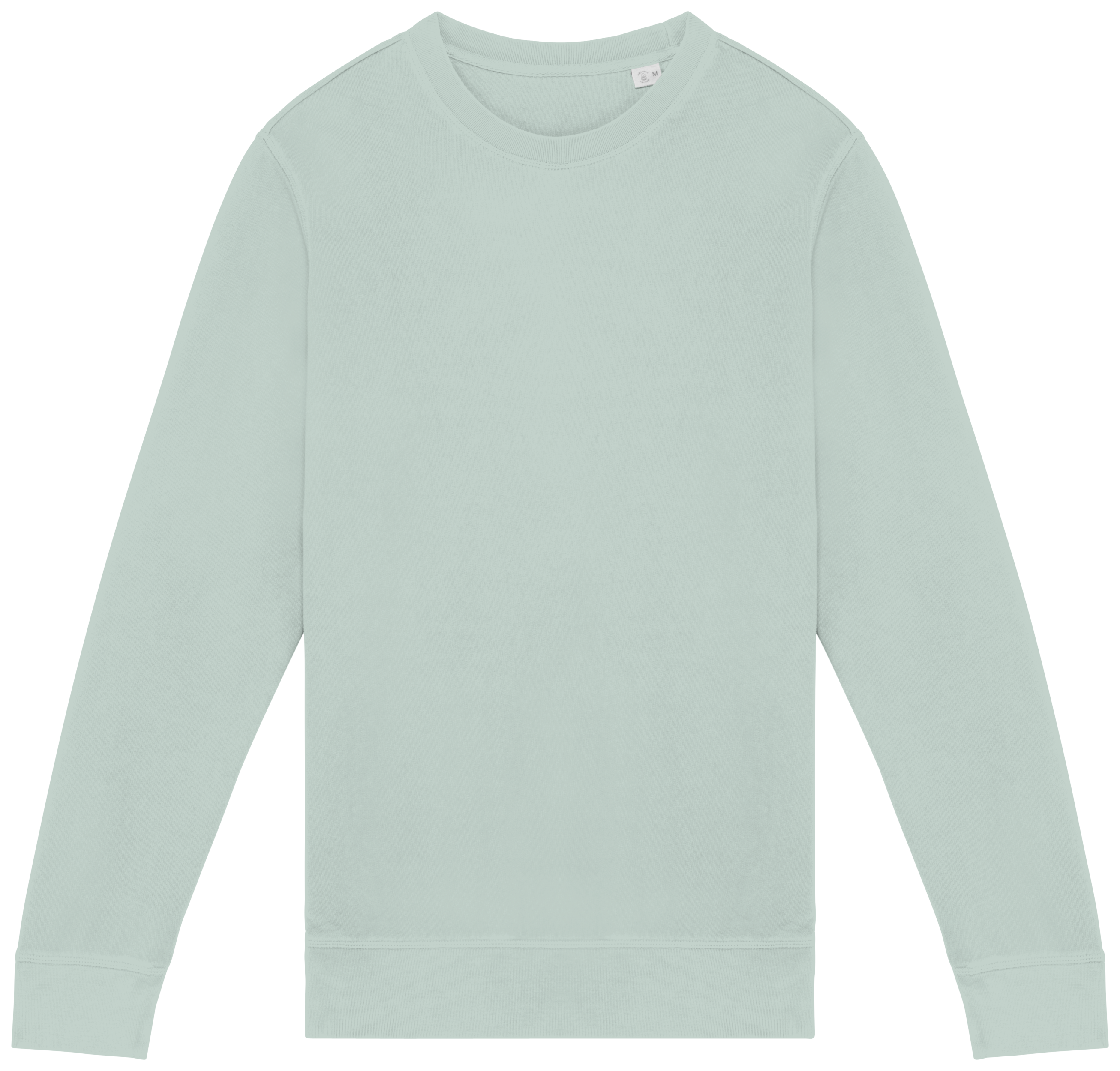 Sweatshirt sustentável decote redondo French Terry unissexo - Verde jade lavado
