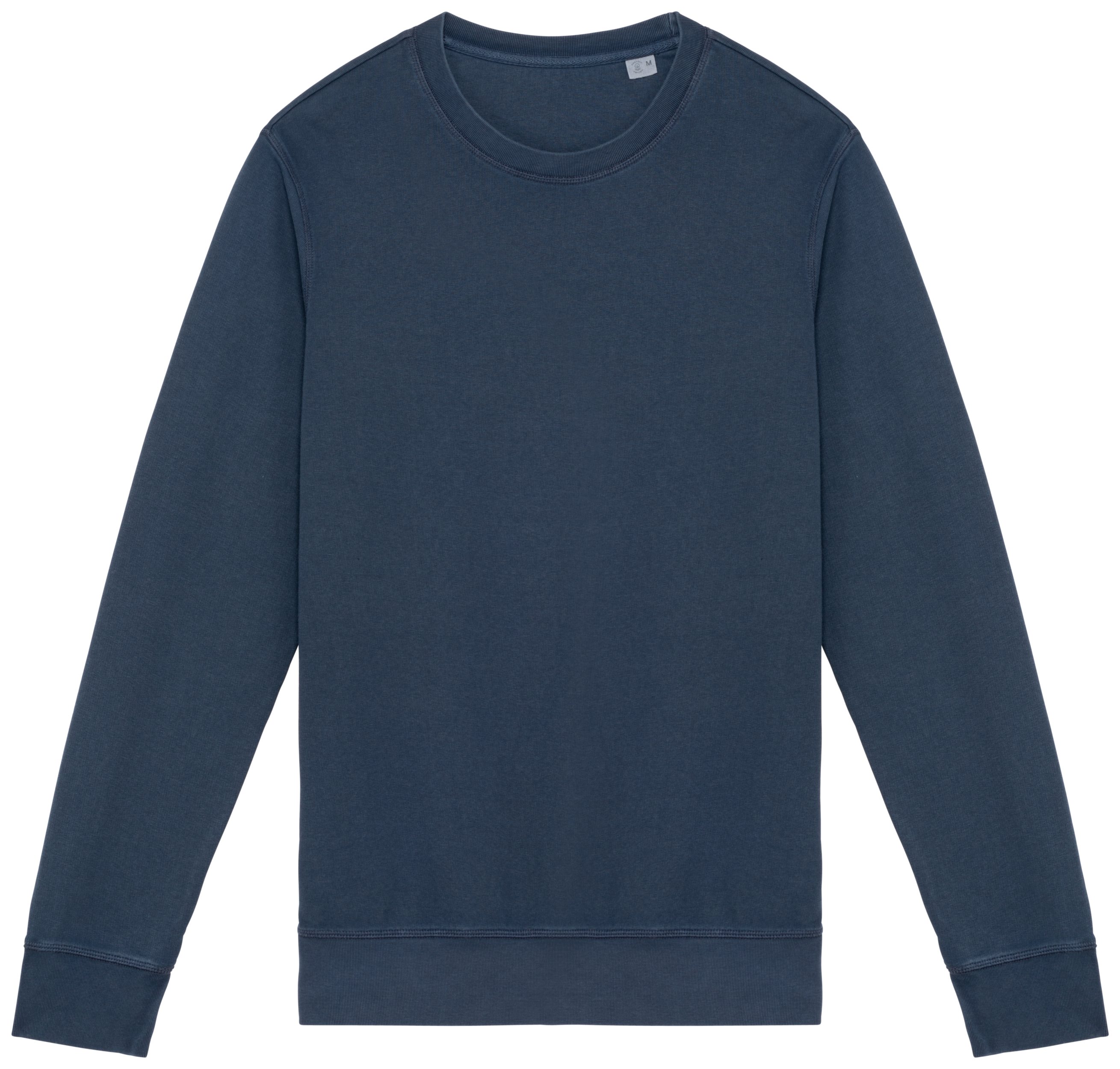 Sweatshirt sustentável decote redondo French Terry unissexo - Azul marinho lavado