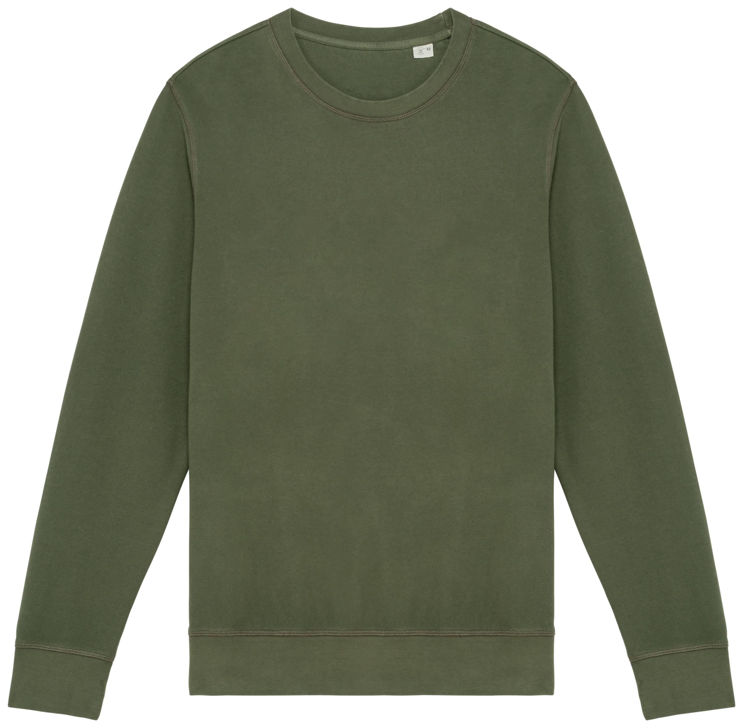 Sweatshirt sustentável decote redondo French Terry unissexo - Caqui orgânico lavado