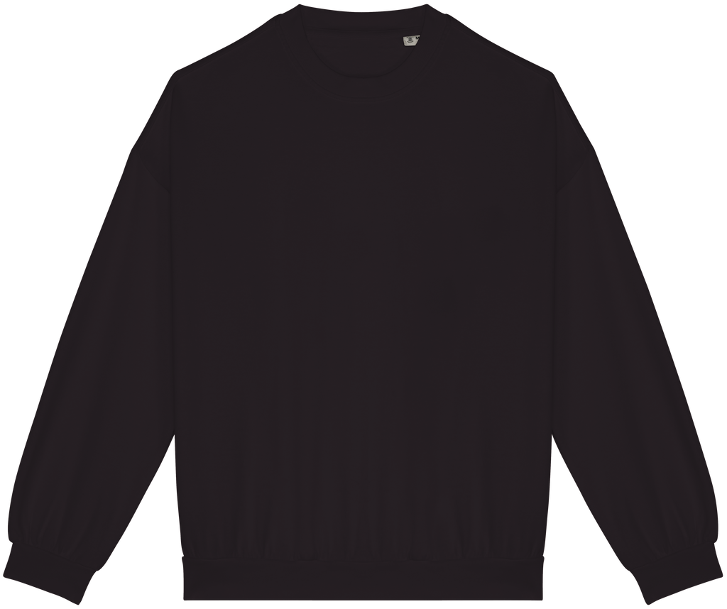 Sweatshirt sustentável oversize French Terry unissexo - Preto lavado