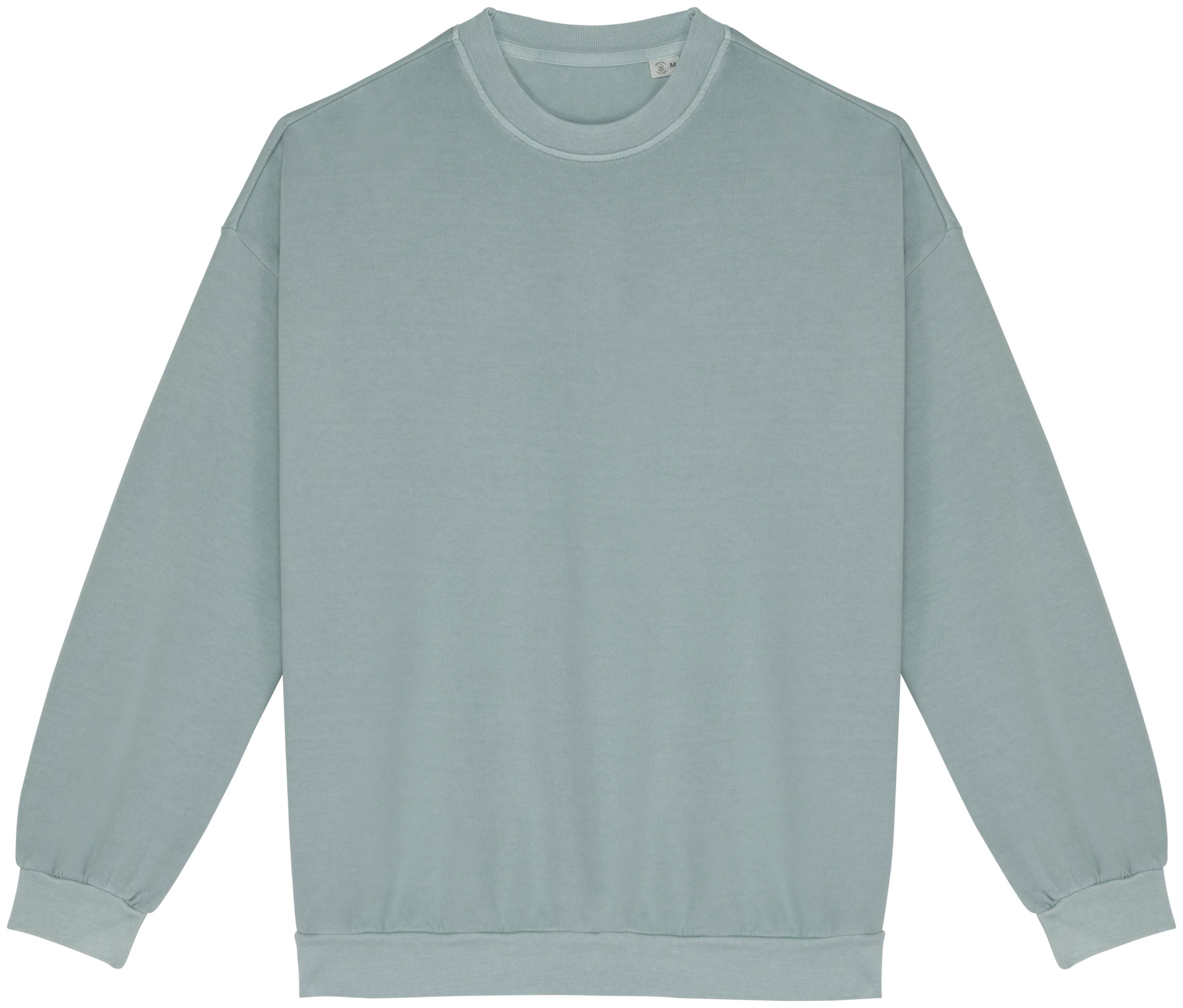 Sweatshirt sustentável oversize French Terry unissexo - Verde jade lavado