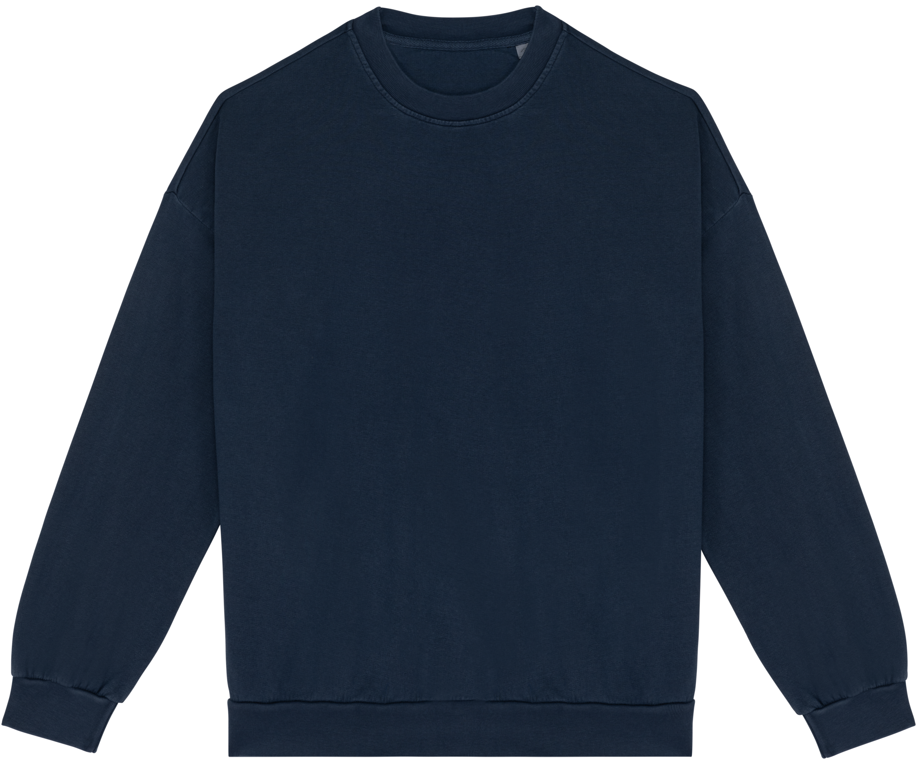 Sweatshirt sustentável oversize French Terry unissexo - Azul marinho lavado