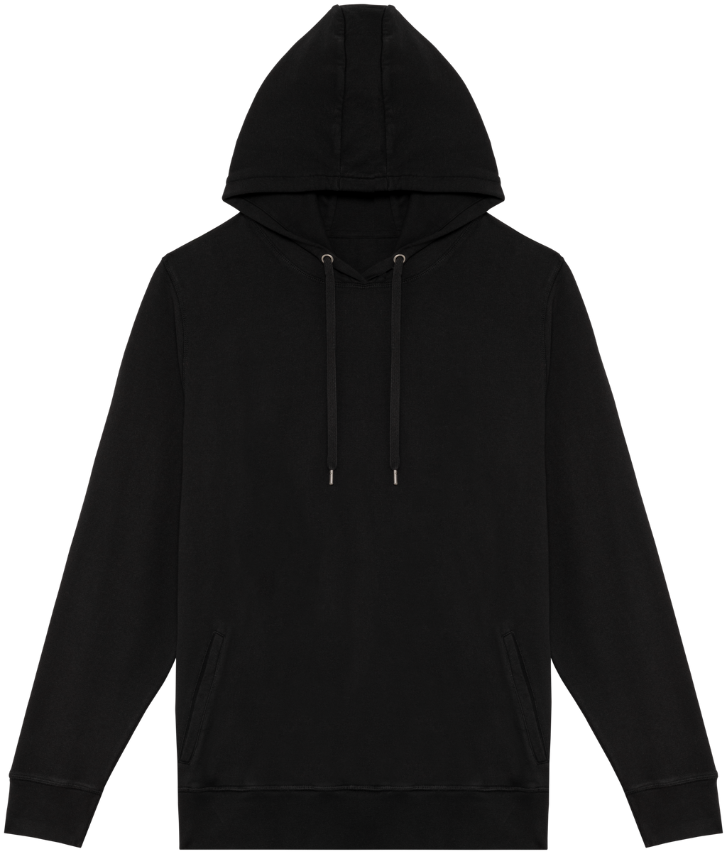 Sweatshirt sustentável com capuz French Terry unissexo - Preto lavado