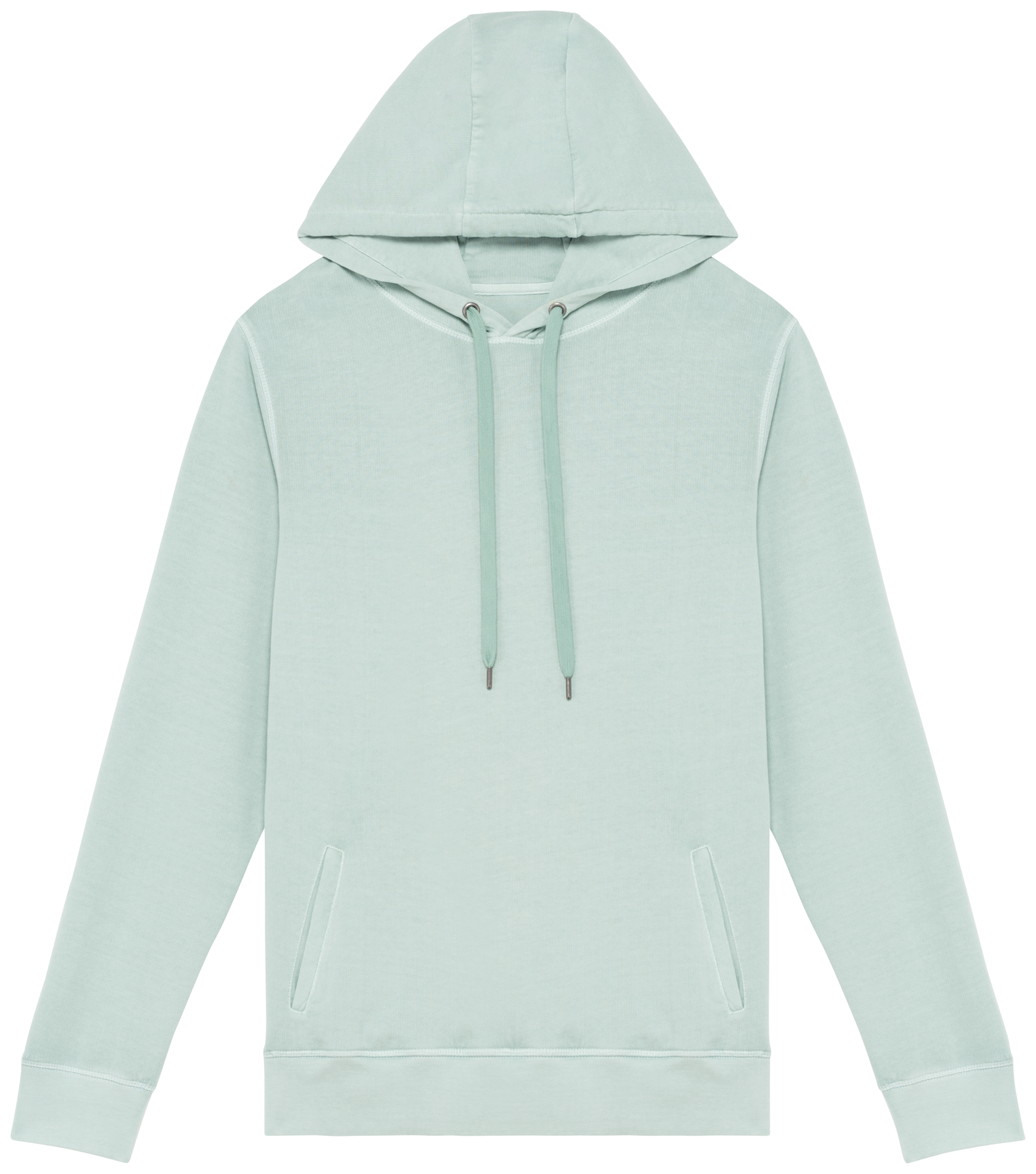 Sweatshirt sustentável com capuz French Terry unissexo - Verde jade lavado