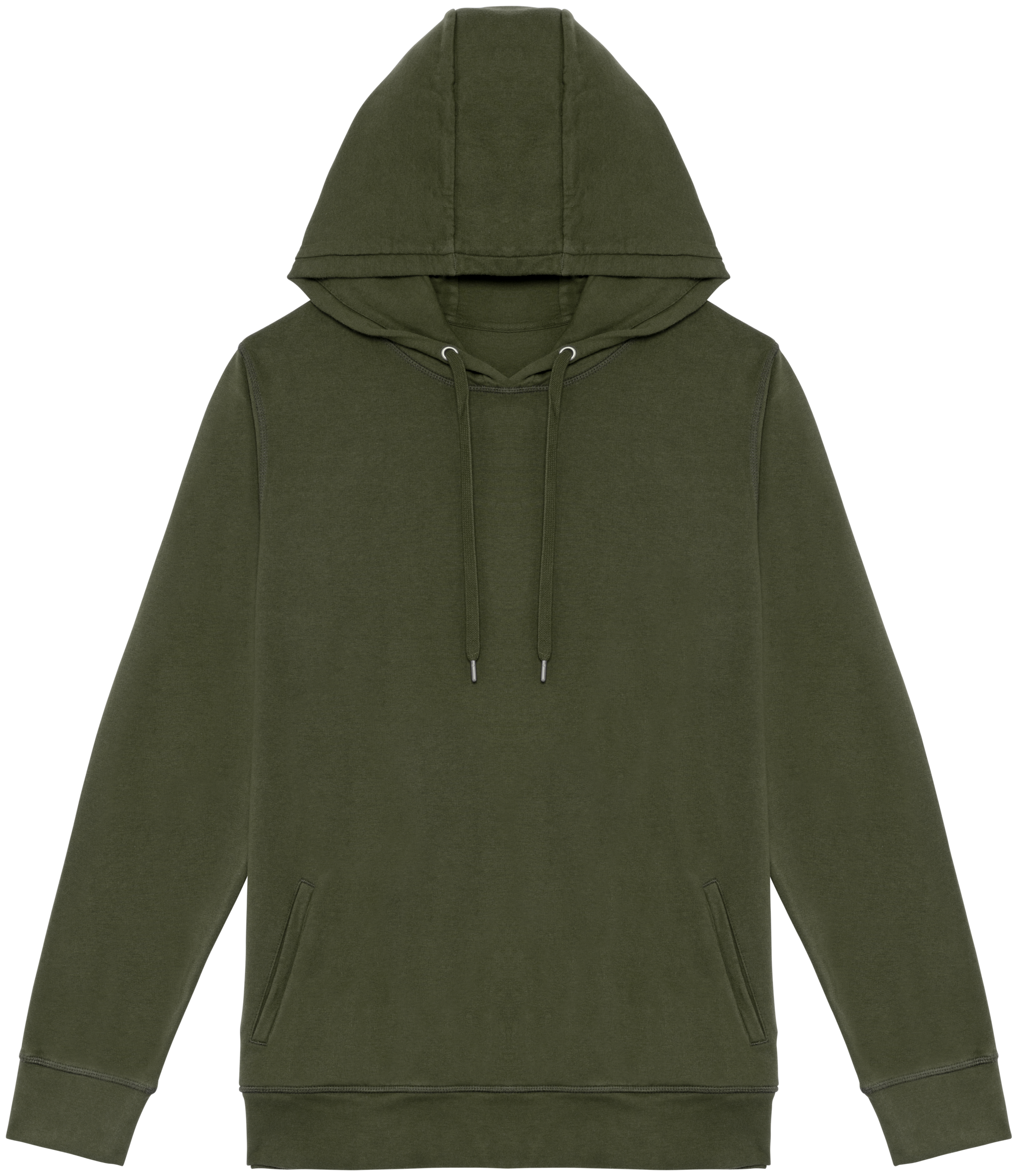 Sweatshirt sustentável com capuz French Terry unissexo - Caqui orgânico lavado