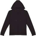 Sweatshirt sustentável com fecho e capuz French Terry unissexo - Preto lavado