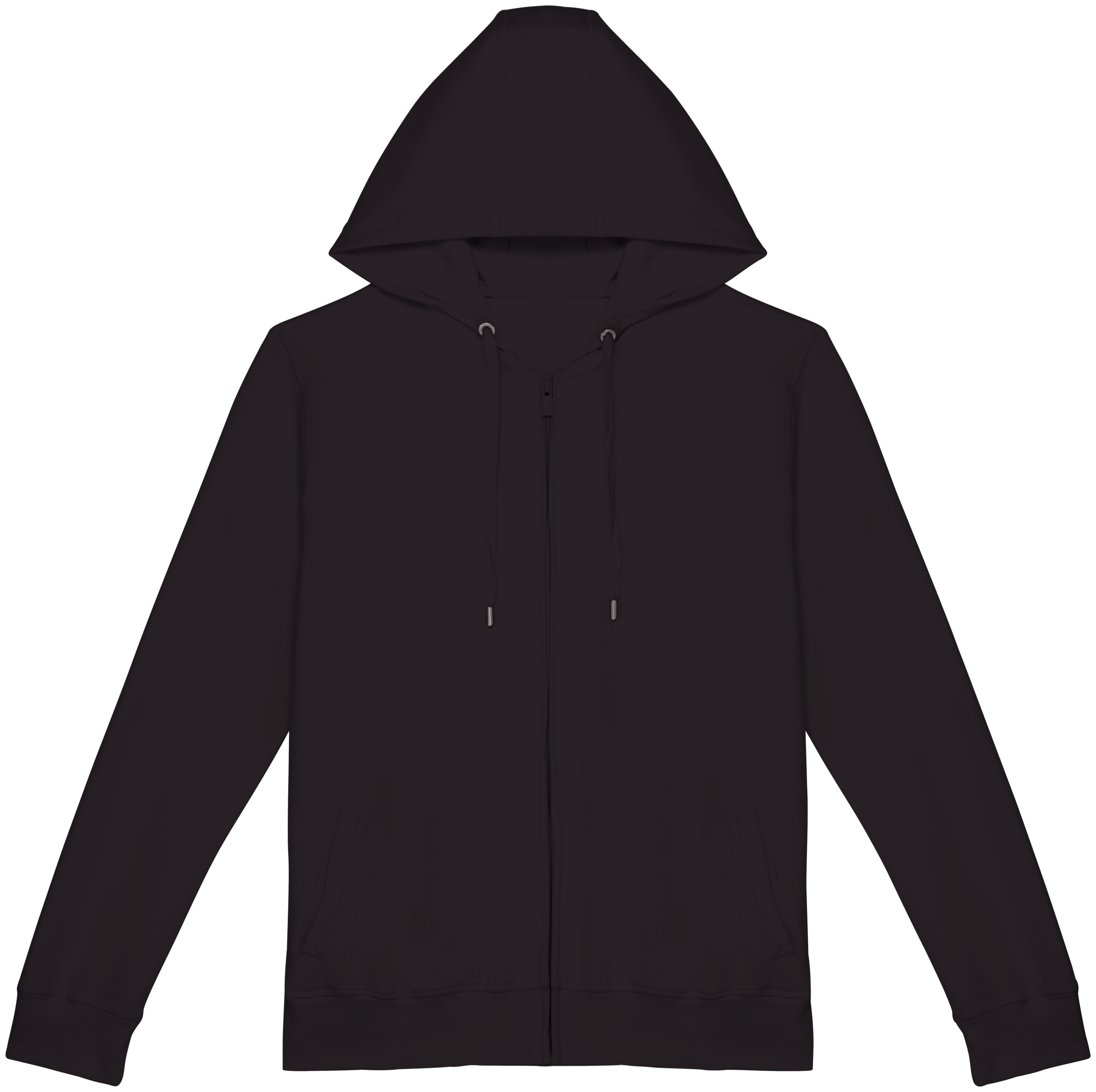 Sweatshirt sustentável com fecho e capuz French Terry unissexo - Preto lavado