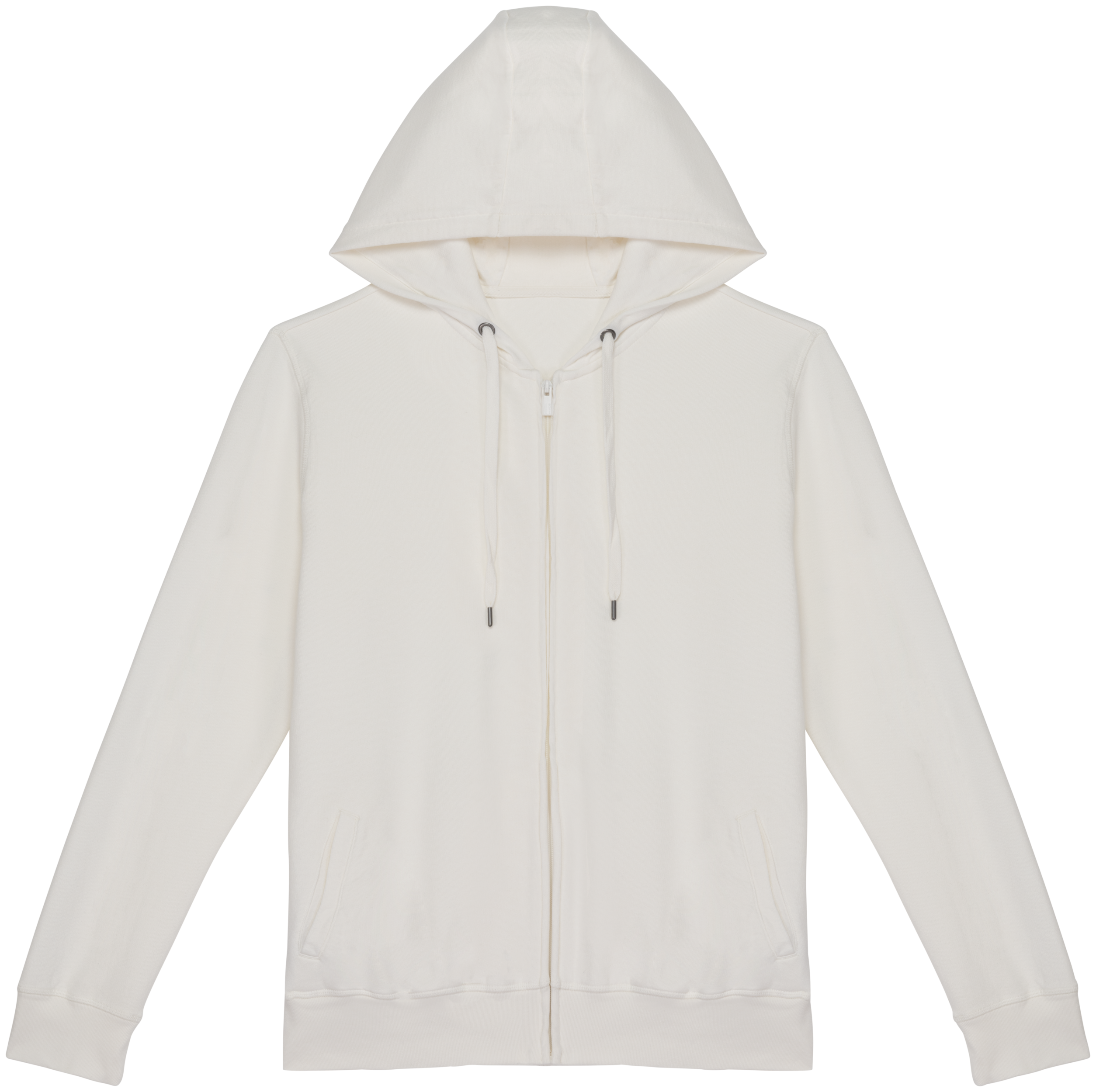 Sweatshirt sustentável com fecho e capuz French Terry unissexo - Marfim lavado