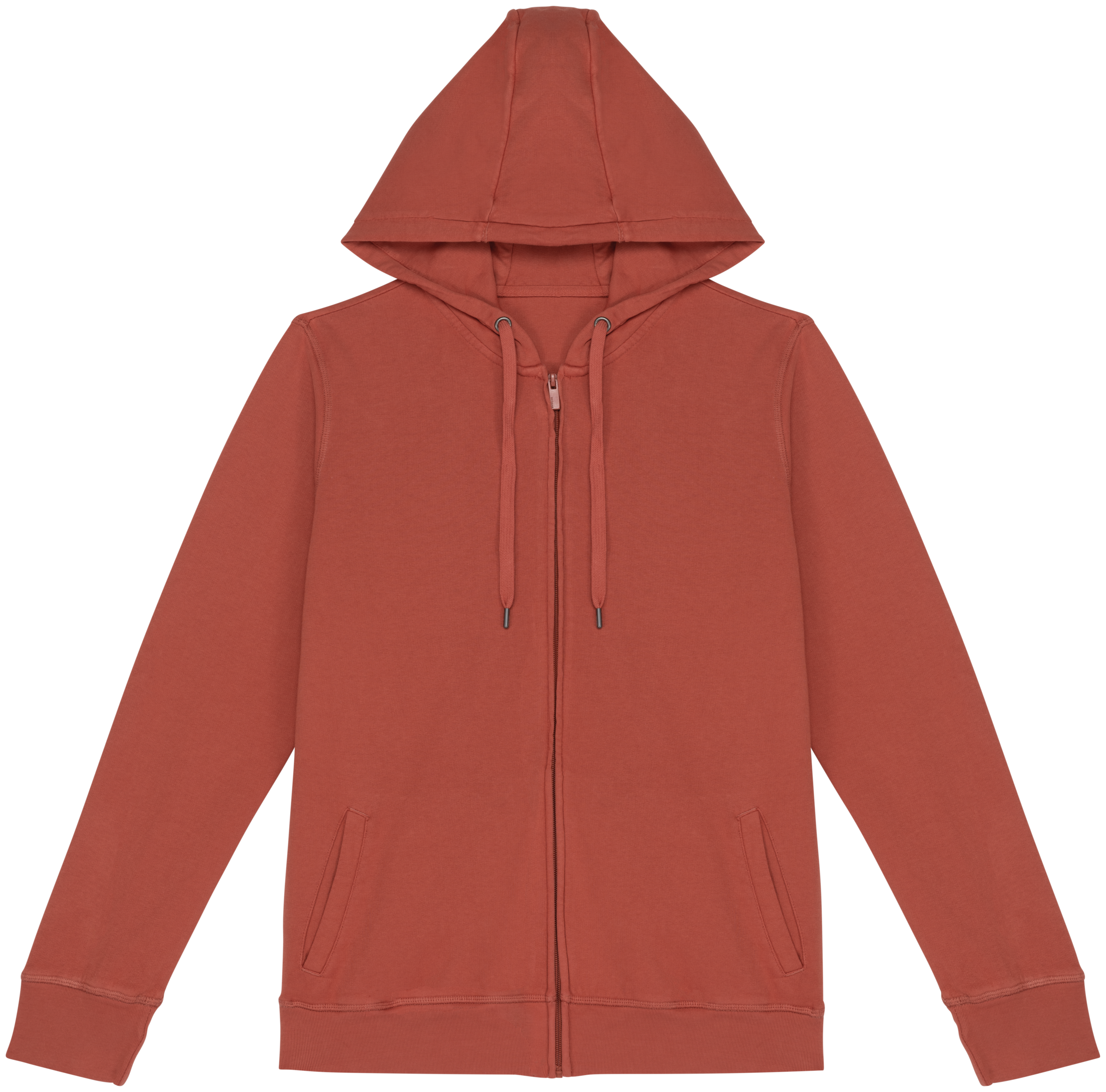 Sweatshirt sustentável com fecho e capuz French Terry unissexo - Pomelo lavado