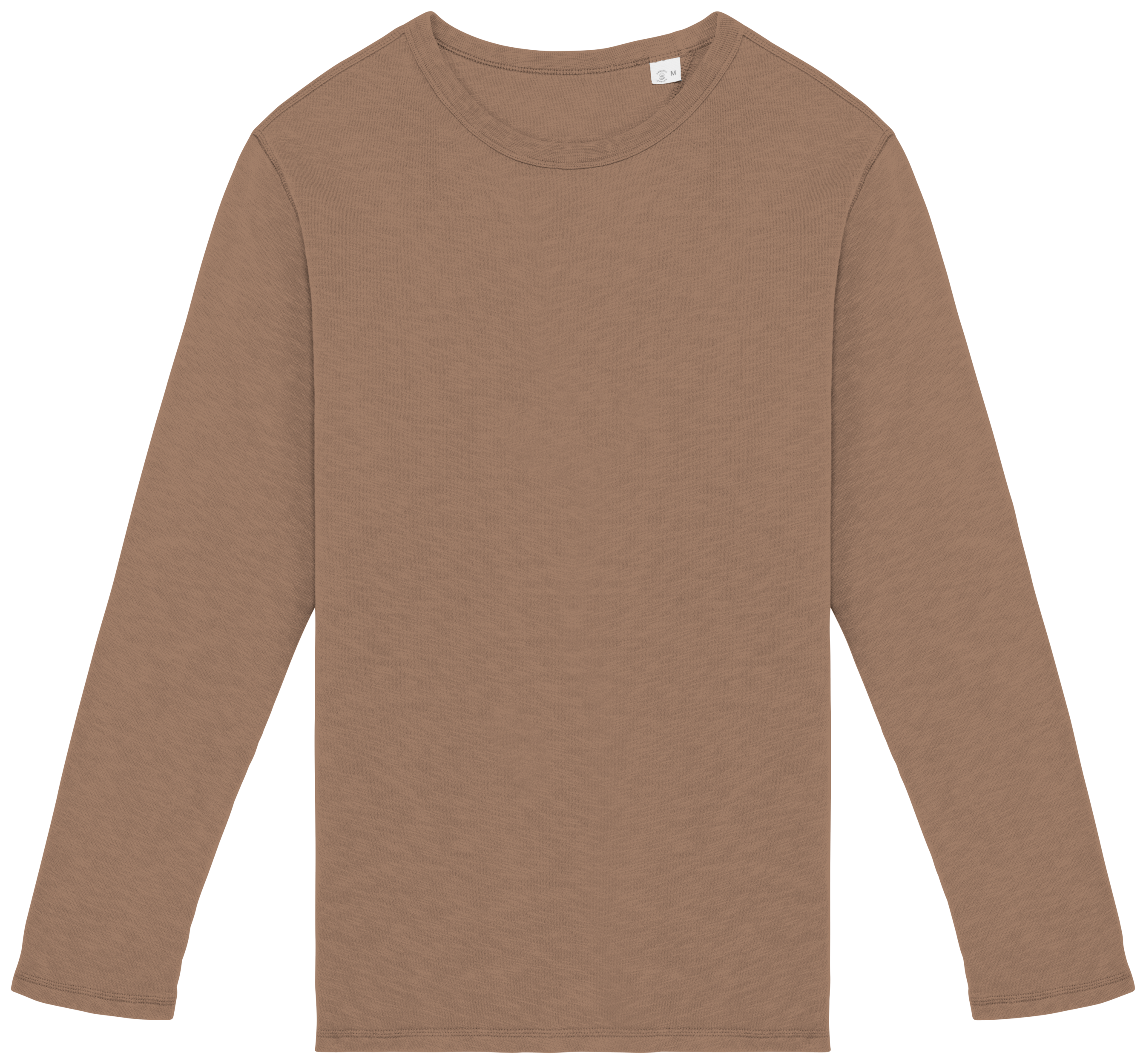 Sweatshirt sustentável decote redondo com aspecto lavado French Terry unissexo - Creme café lavado