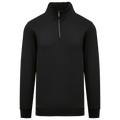 Sweatshirt sustentável gola subida 1/2 fecho de homem - Preto