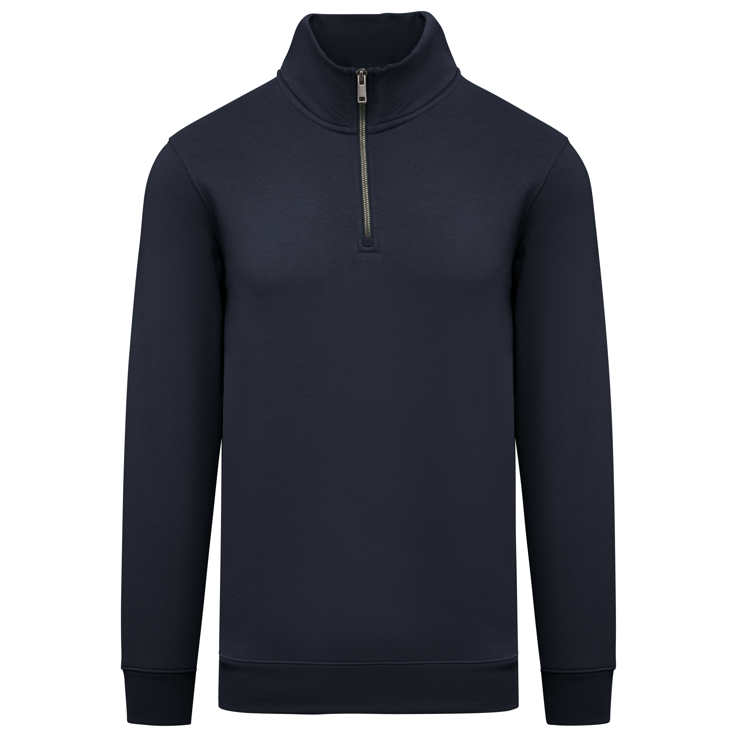 Sweatshirt sustentável gola subida 1/2 fecho de homem - Azul marinho