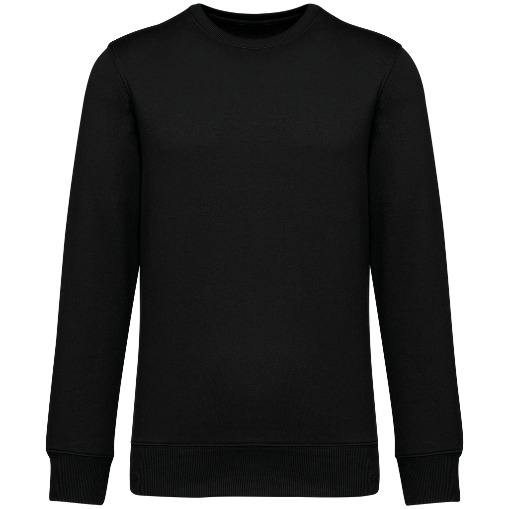 Sweatshirt sustentável decote redondo com ombros descaídos French Terry unissexo - Preto