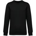 Sweatshirt sustentável decote redondo com ombros descaídos French Terry unissexo - Preto
